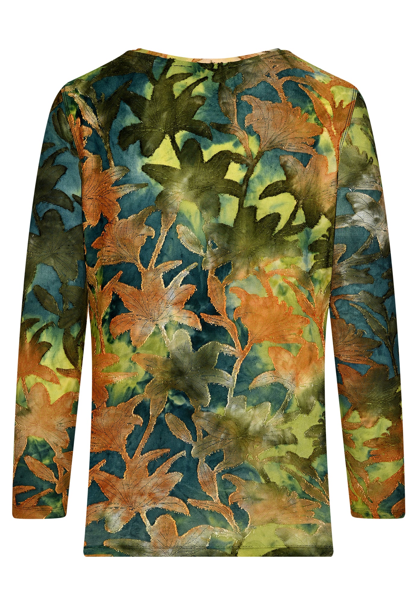 25721 Shirt mit Blumenmuster in Grün/Braun