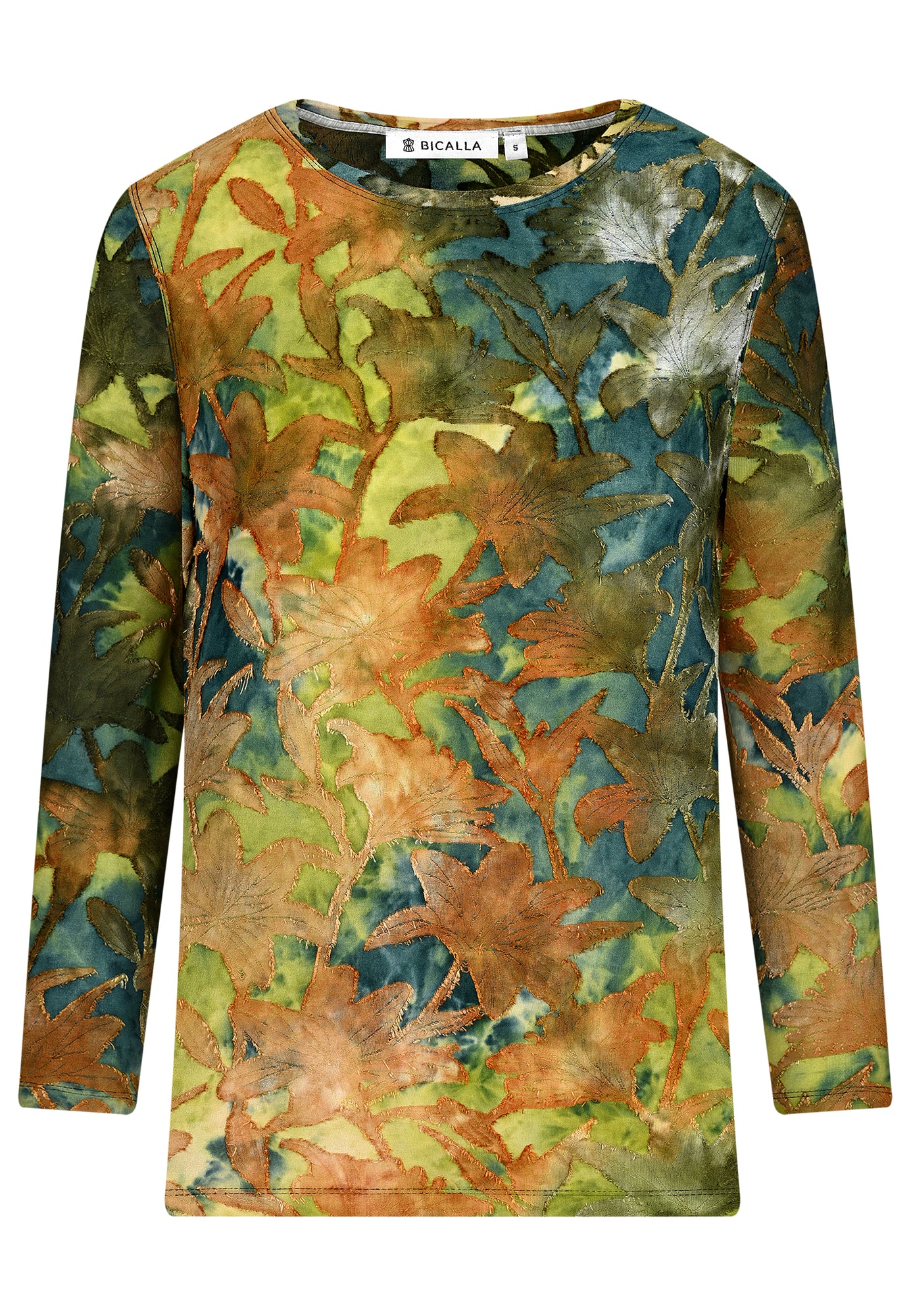 25721 Shirt mit Blumenmuster in Grün/Braun