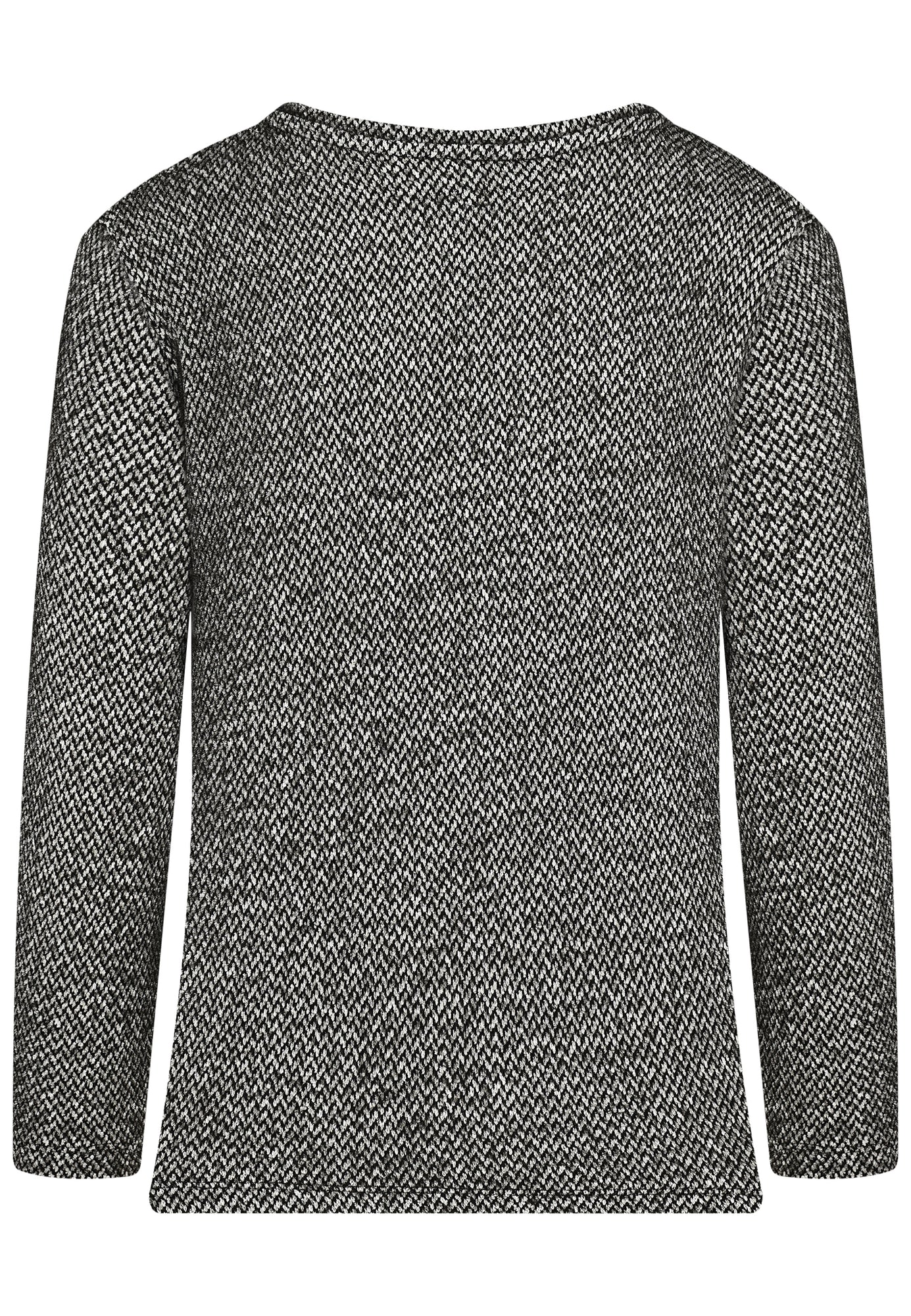 25722 Shirt mit grafischem Muster in Schwarz/Weiß