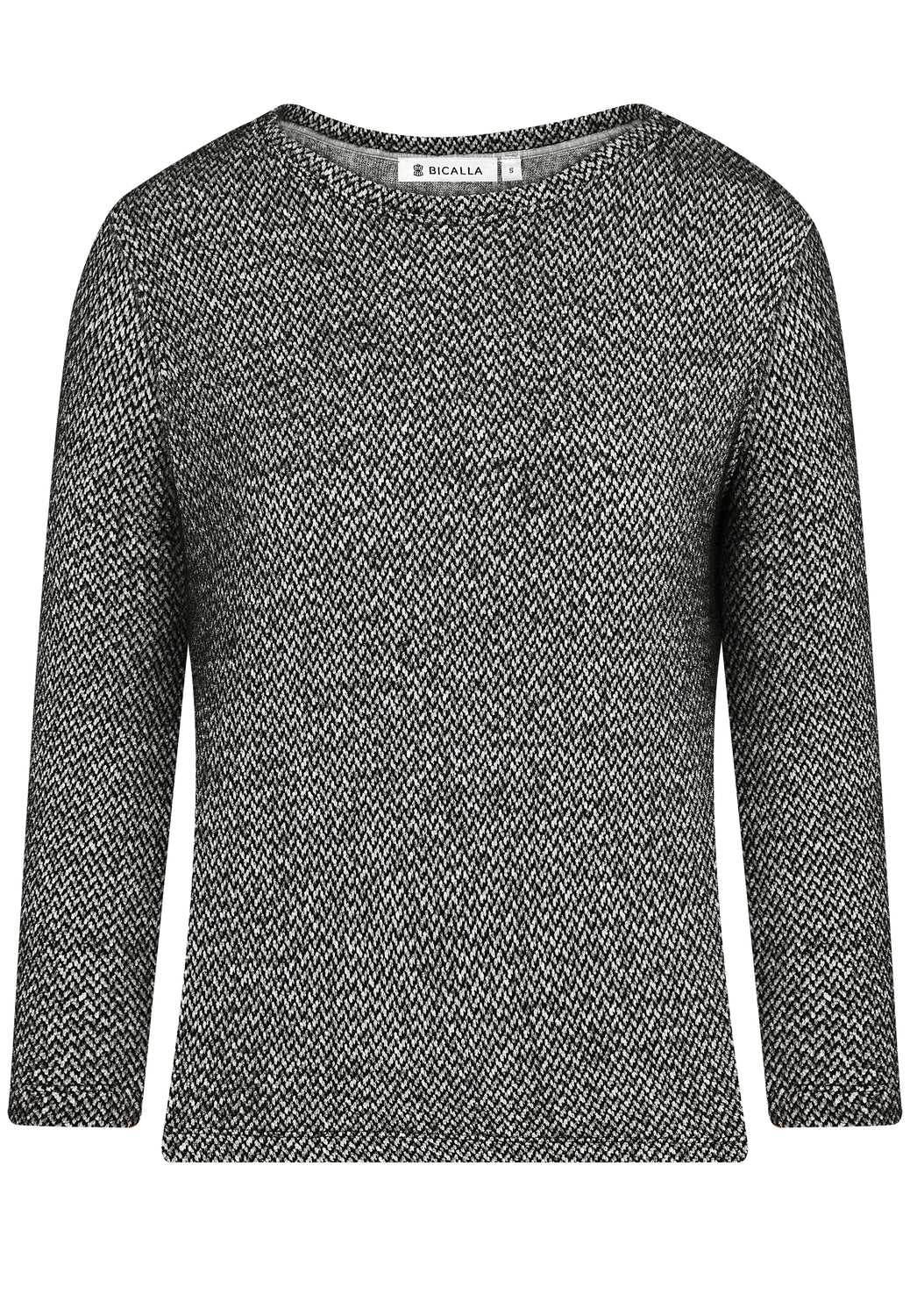 25722 Shirt mit grafischem Muster in Schwarz/Weiß
