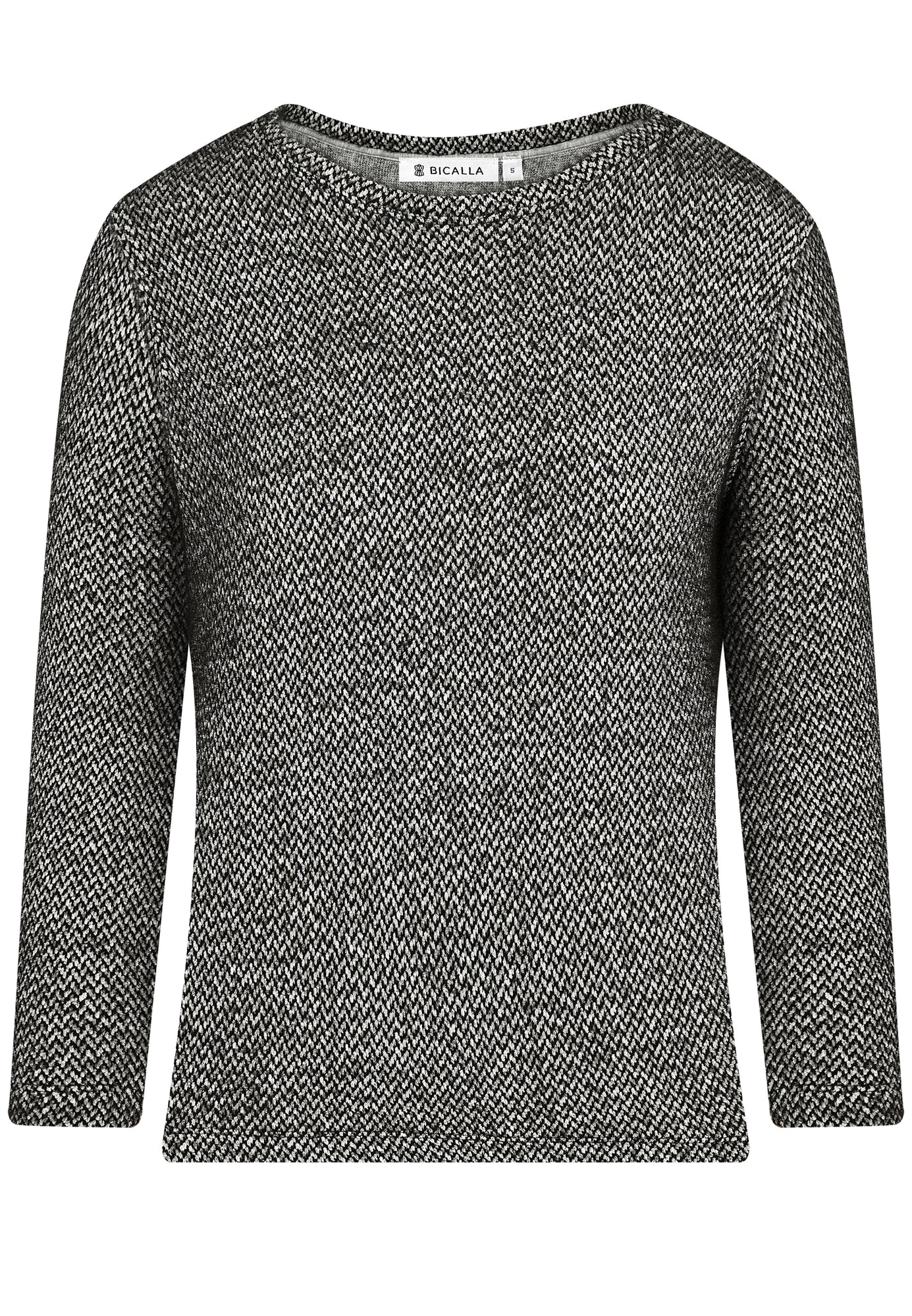 25722 Shirt mit grafischem Muster in Schwarz/Weiß