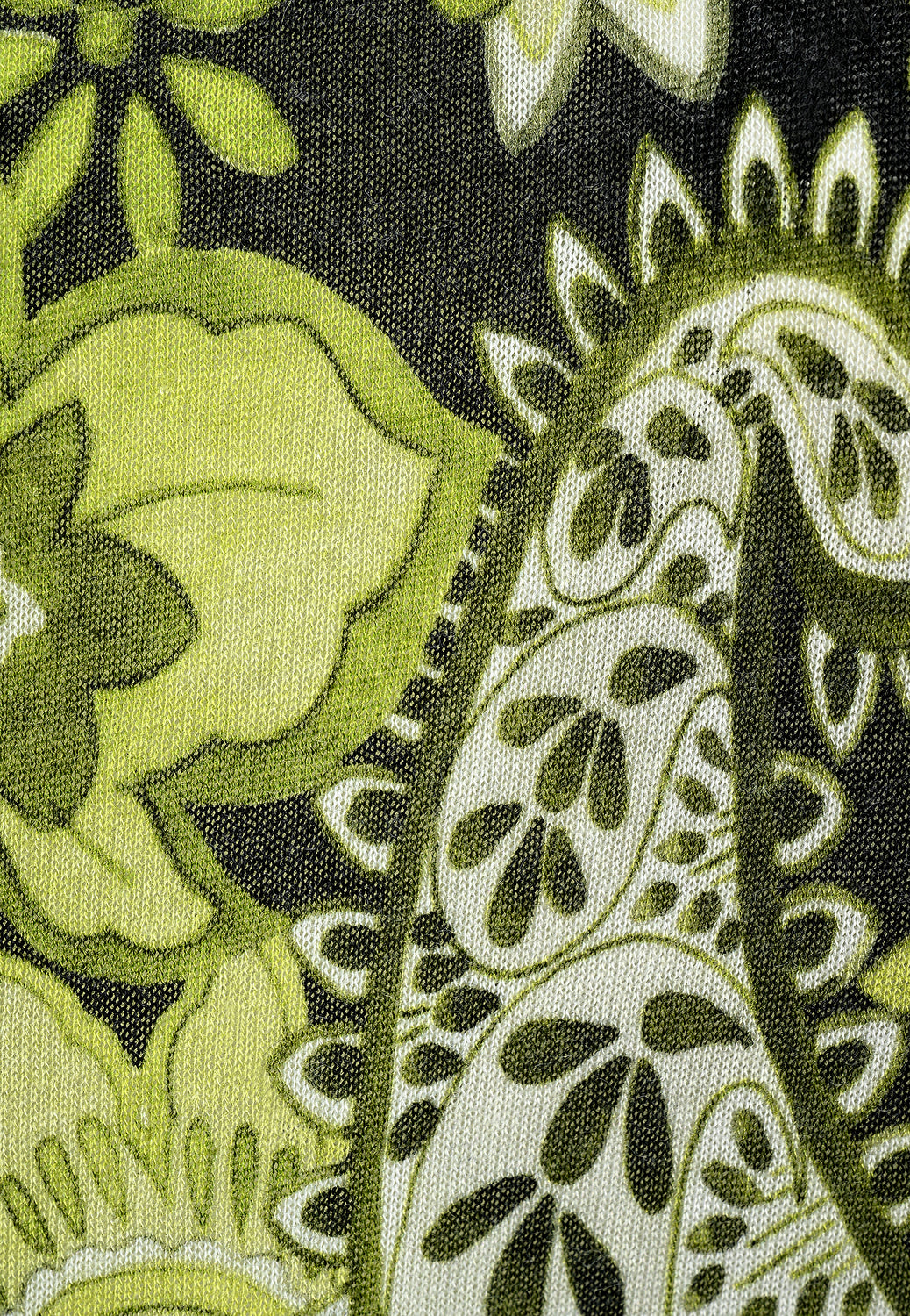 25723 Feinstrick-Shirt mit Paisley-Print in Grün