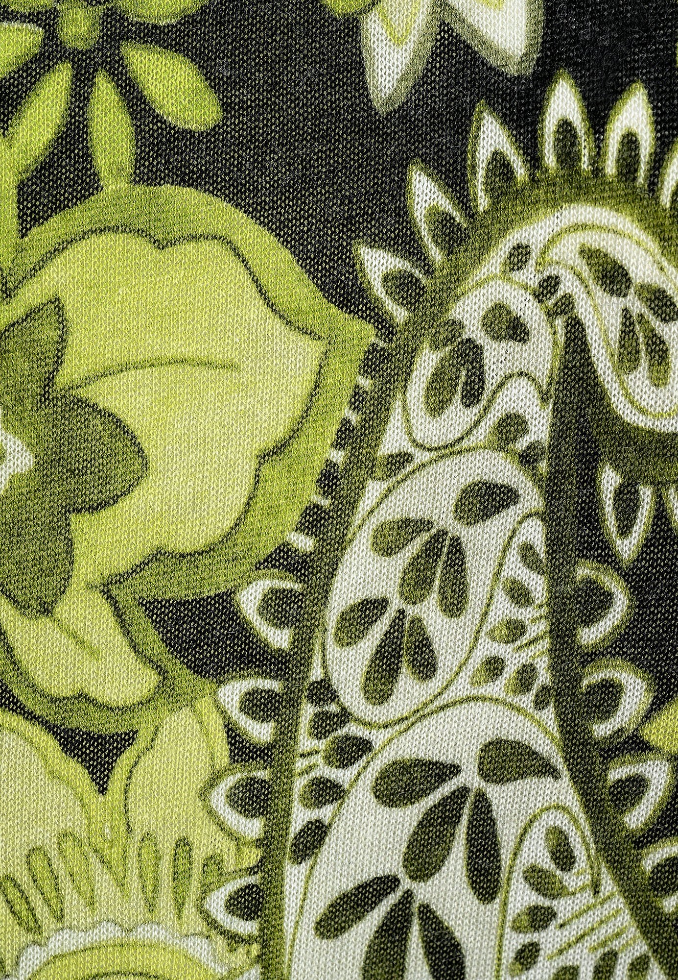 25723 Feinstrick-Shirt mit Paisley-Print in Grün