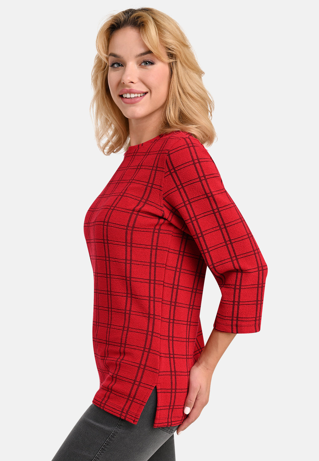 25806 Shirt Open Check - 07/red-black