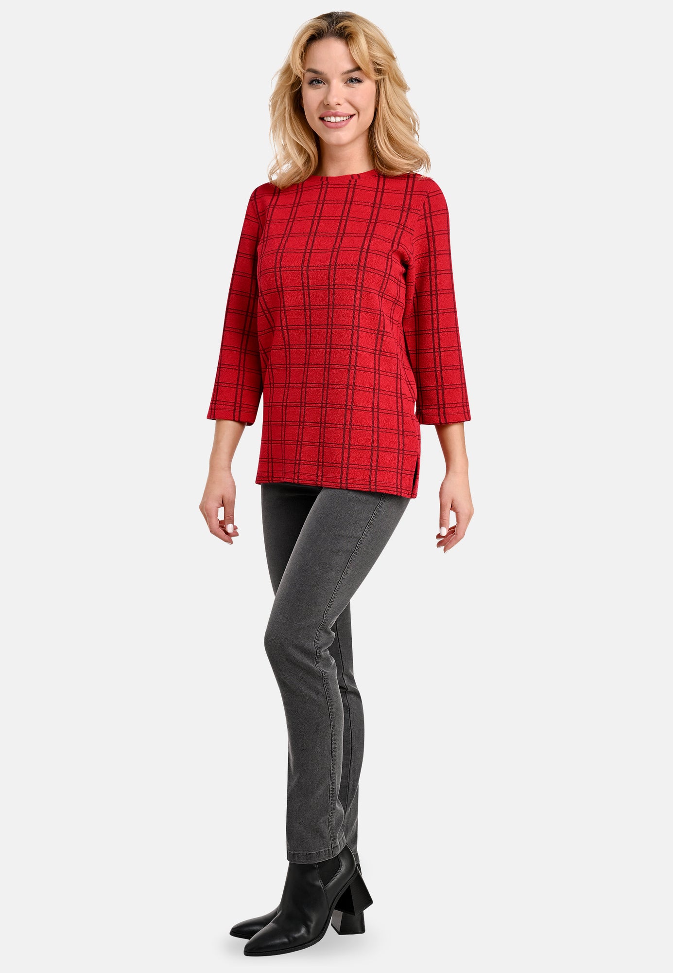 25806 Shirt Open Check - 07/red-black