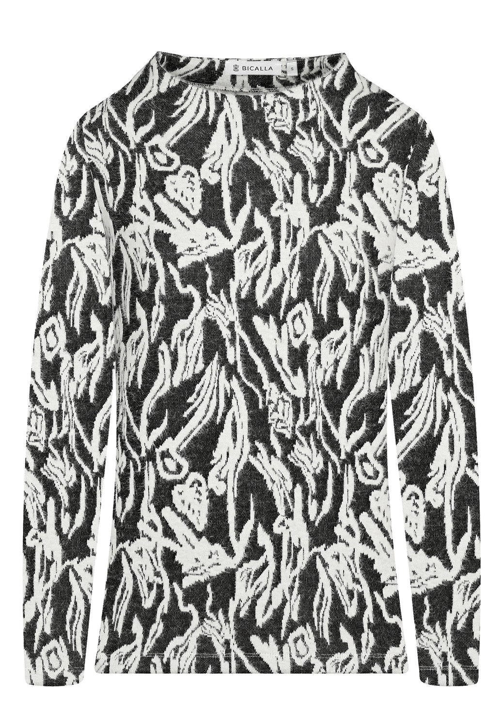 25809 Shirt mit Muster in Anthrazit/Weiß