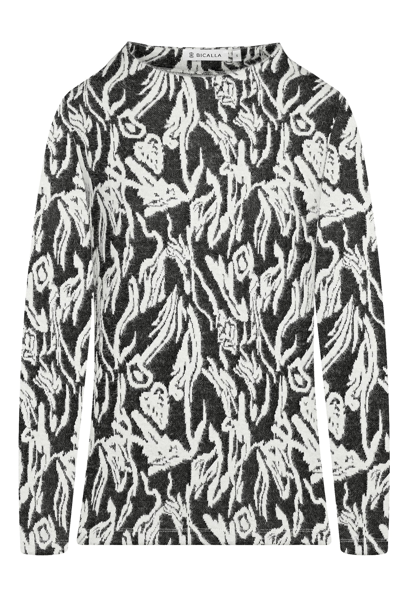 25809 Shirt mit Muster in Anthrazit/Weiß