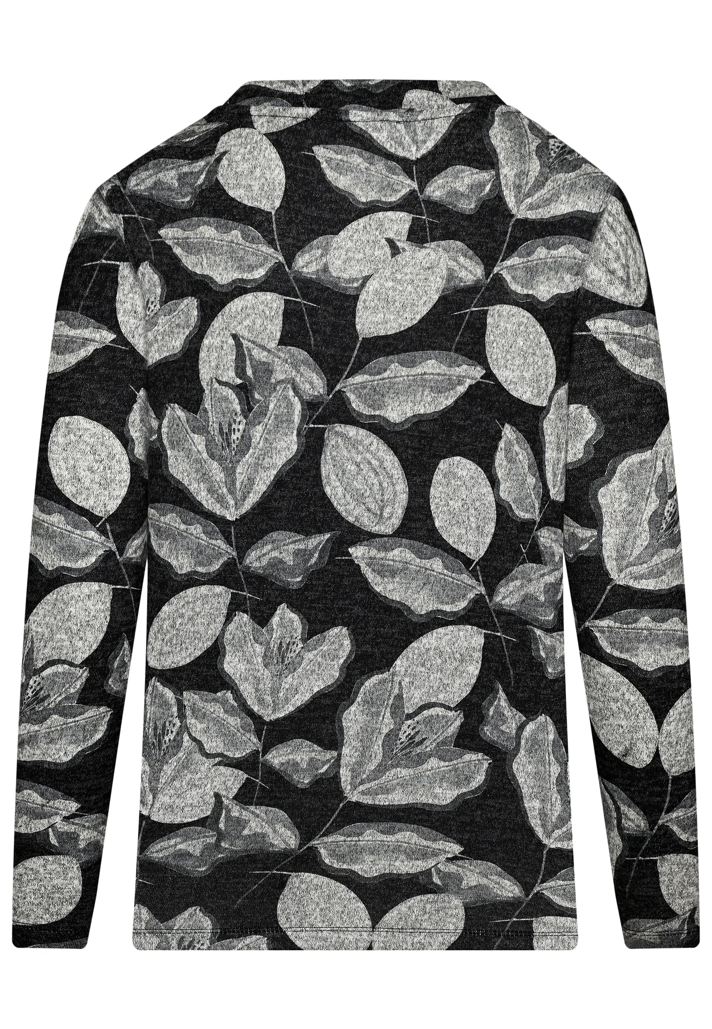25812 Shirt mit floralem Print in Anthrazit/Hellgrau