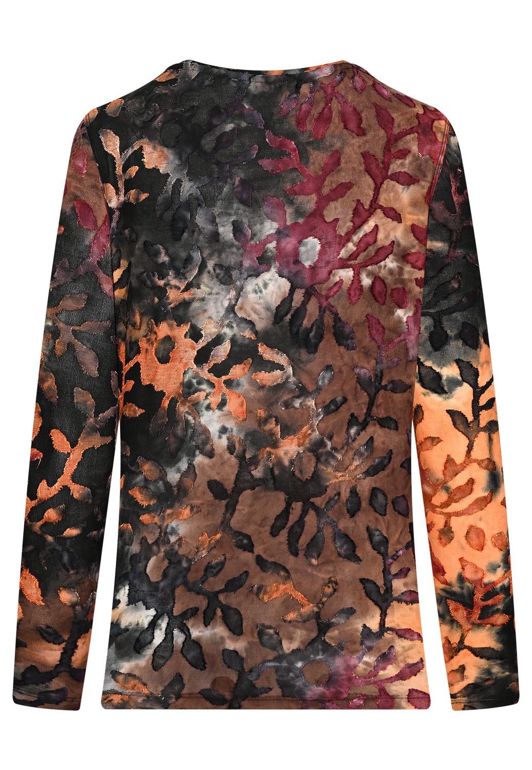 25813 Shirt mit floralem Muster in Rot/Orange