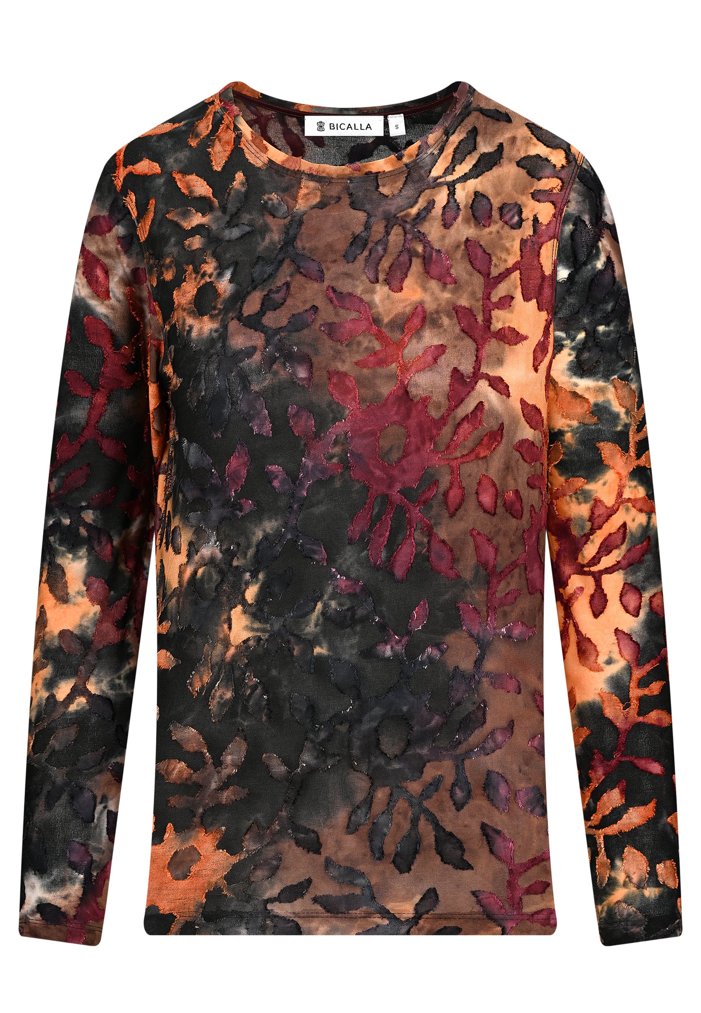 25813 Shirt mit floralem Muster in Rot/Orange