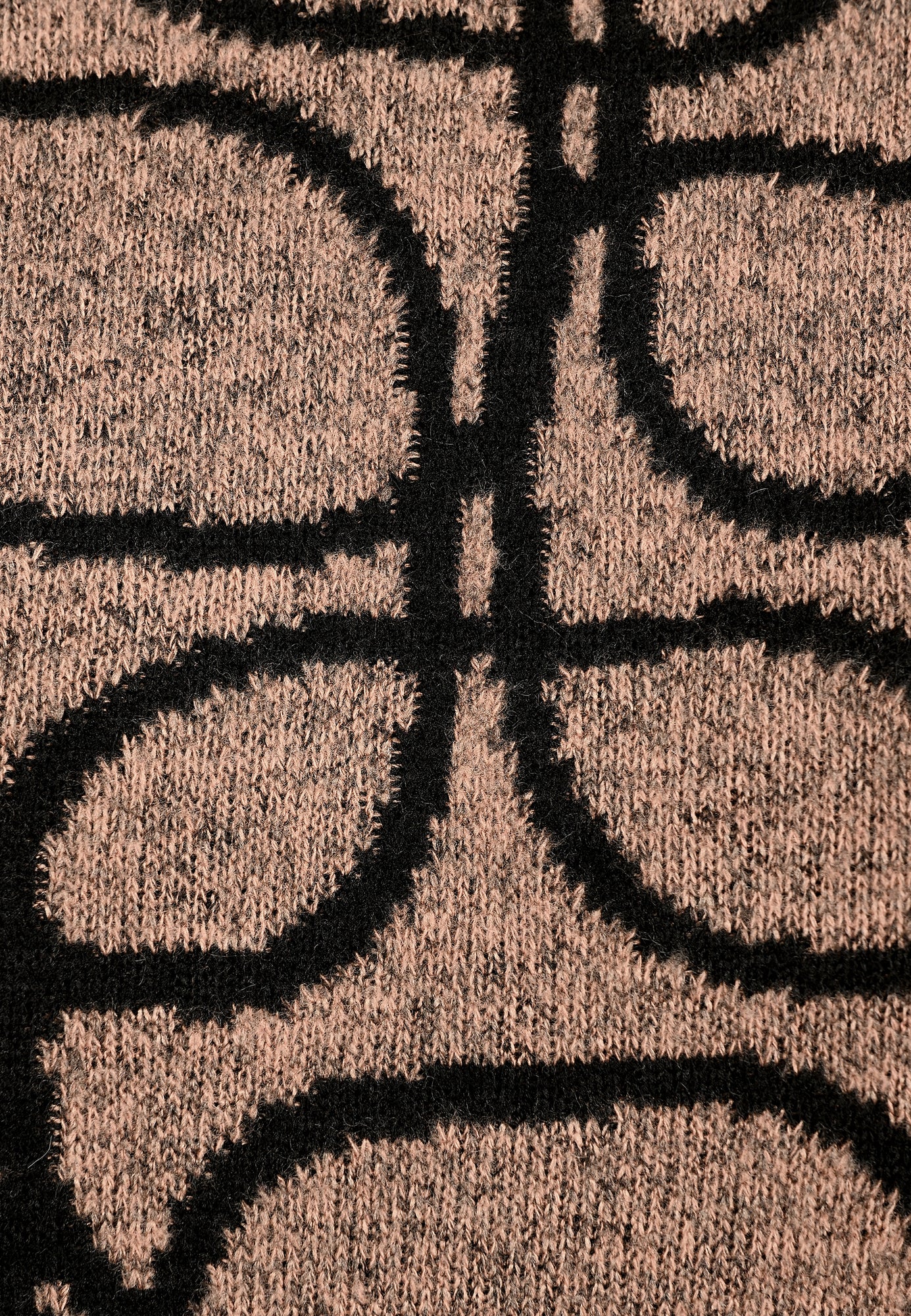 25815 Strick-Shirt mit Jacquard-Muster in Braun/Schwarz