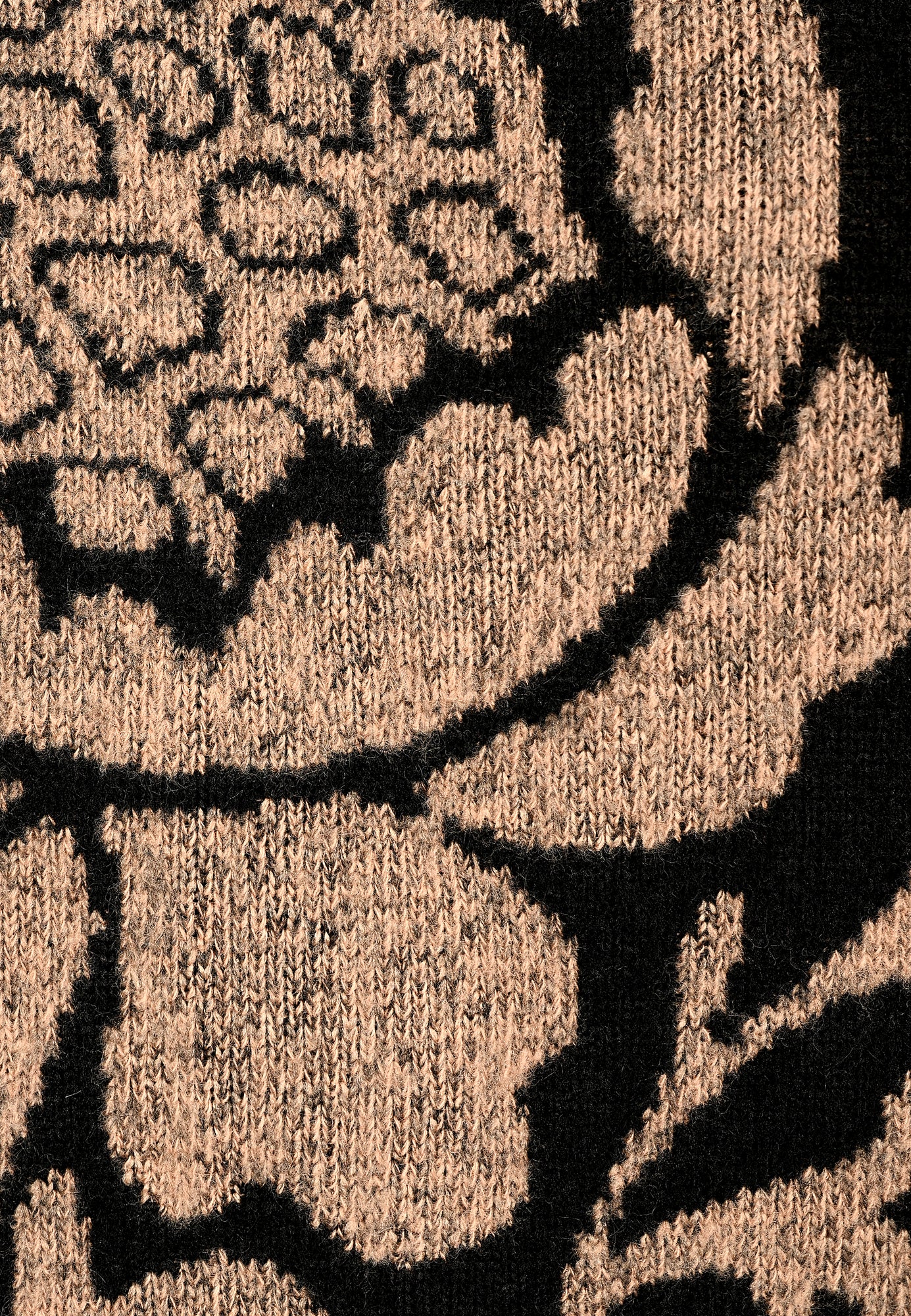 25816 Strick-Shirt mit Jacquard-Muster in Braun/Schwarz