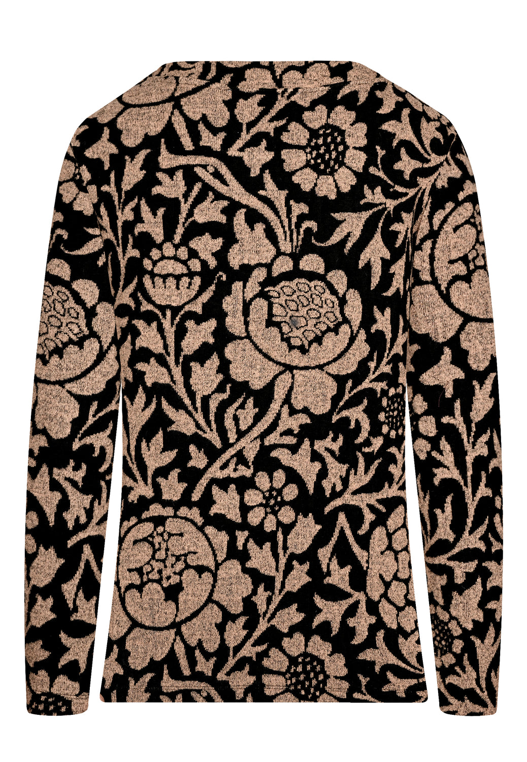 25816 Strick-Shirt mit Jacquard-Muster in Braun/Schwarz