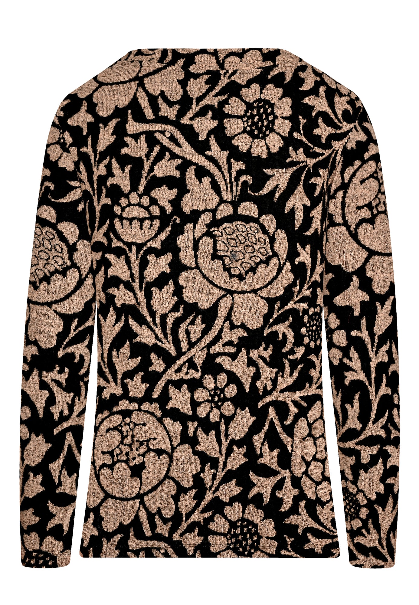 25816 Strick-Shirt mit Jacquard-Muster in Braun/Schwarz