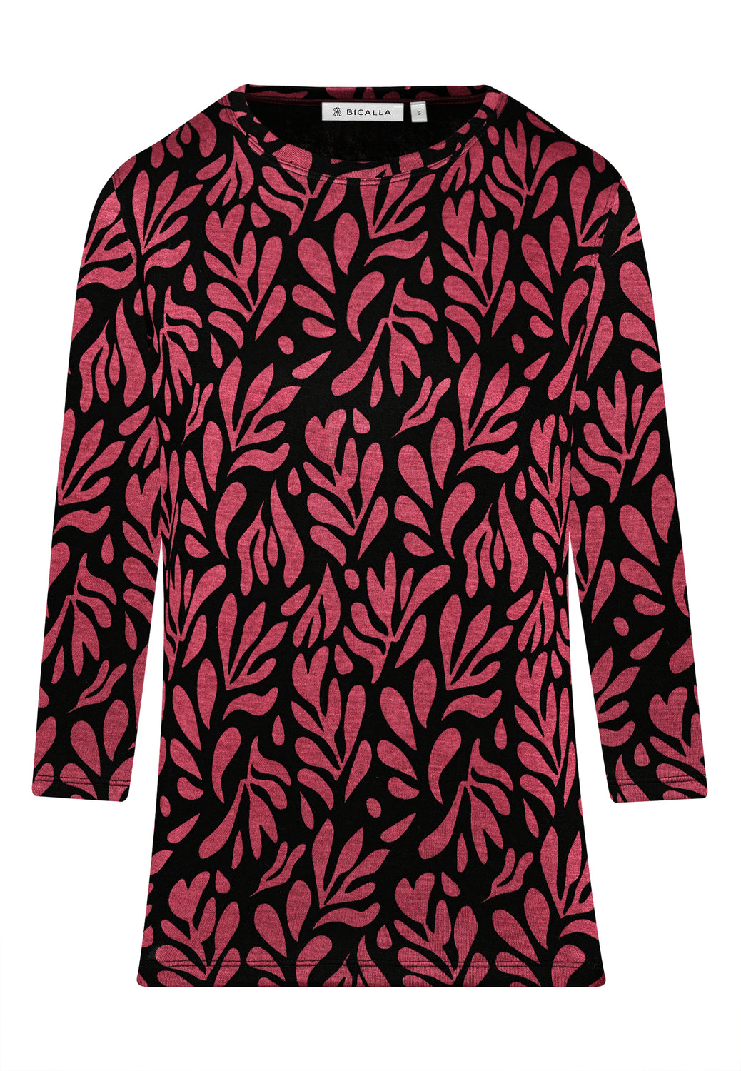 25817 Shirt mit Ornament-Print in Rot/Schwarz