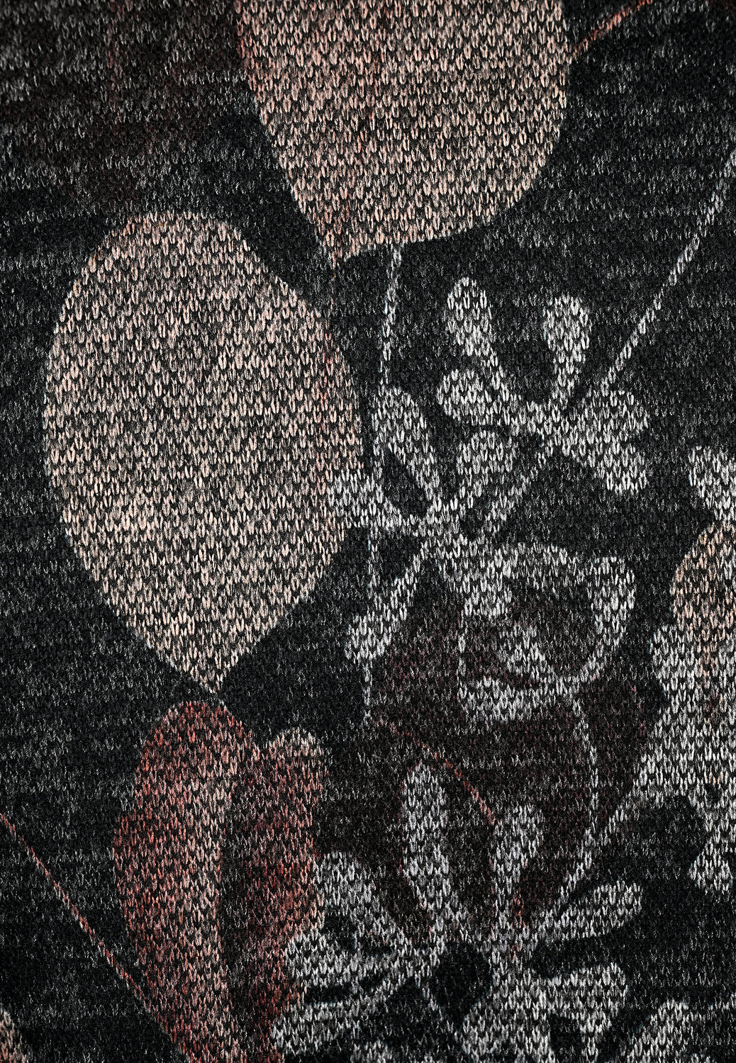 25818 Shirt mit Blätter-Print in Anthrazit/Braun