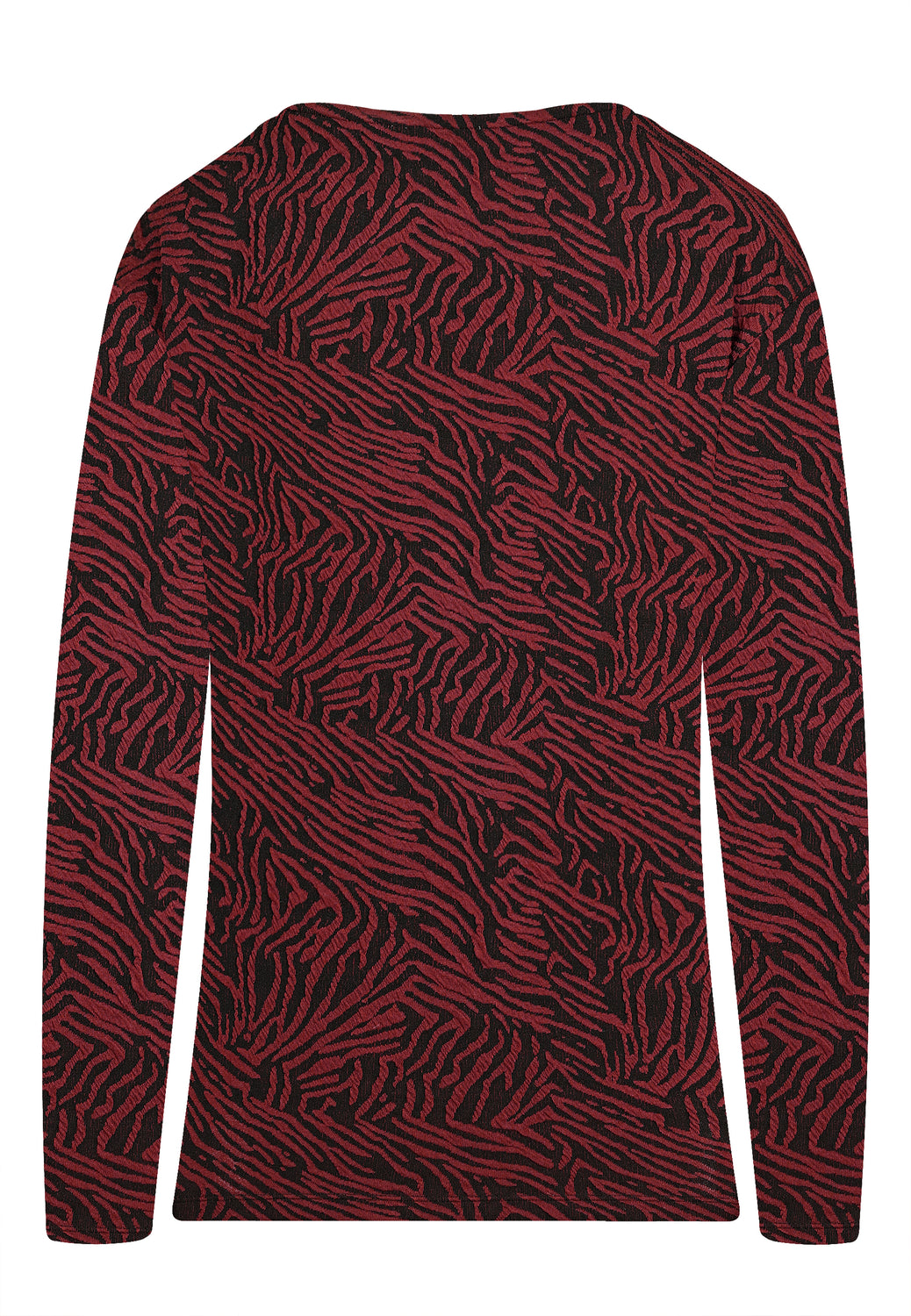 25822 Shirt mit Cloqué-Muster in Bordeaux/Schwarz
