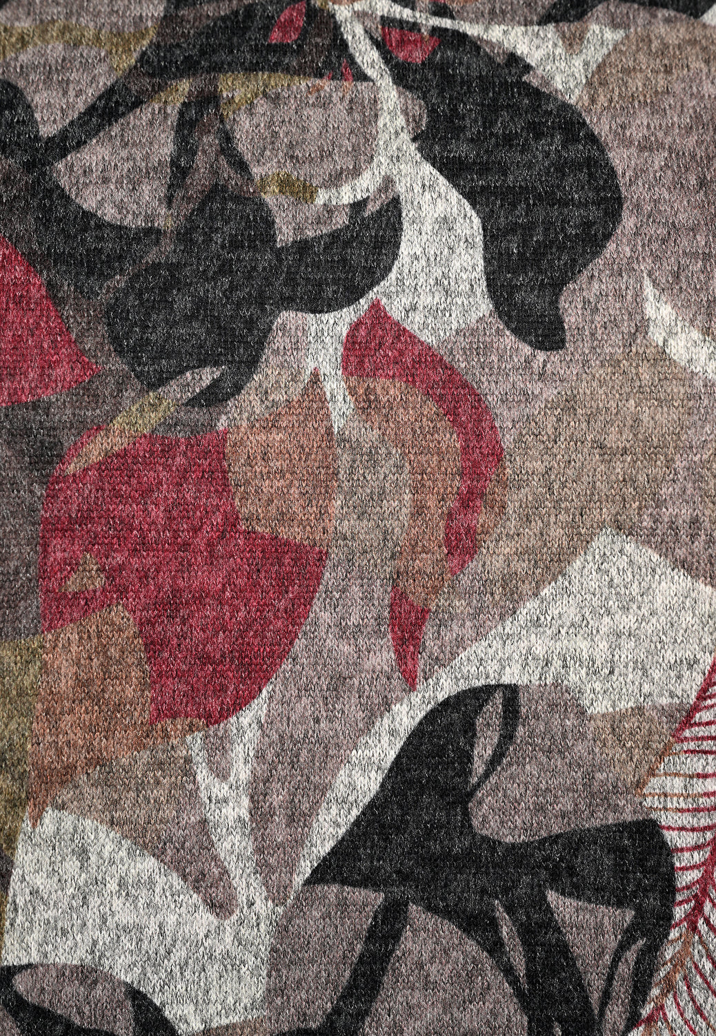 25823 Kleid mit floralem Print in Bordeaux/Braun