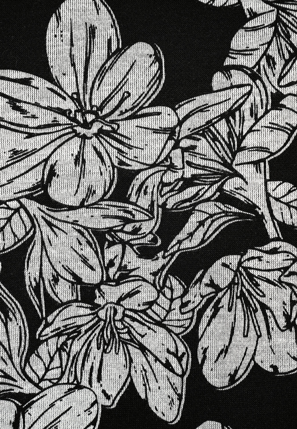 25824 Shirt mit Blüten-Print in Hellgrau/Schwarz