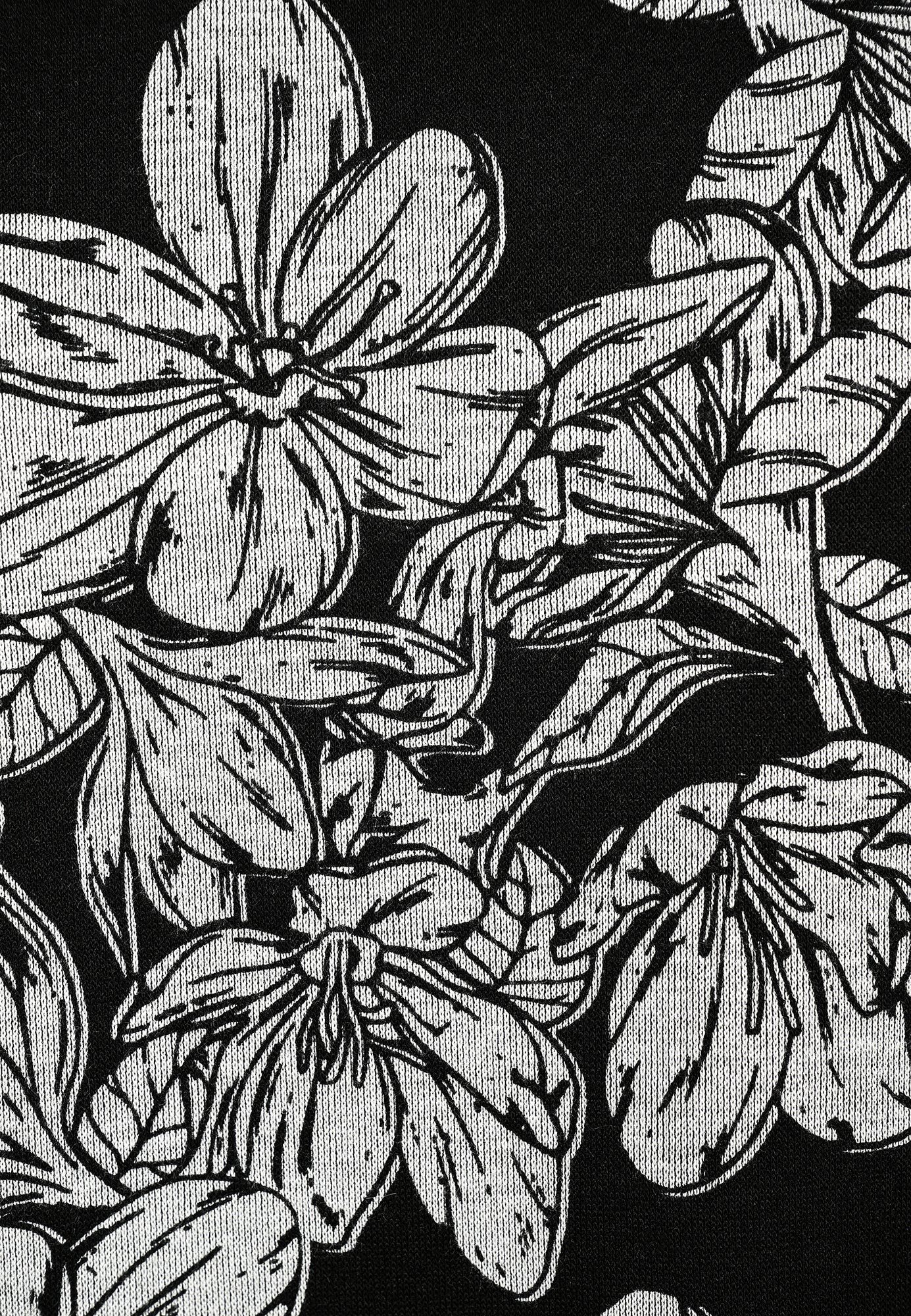 25824 Shirt mit Blüten-Print in Hellgrau/Schwarz
