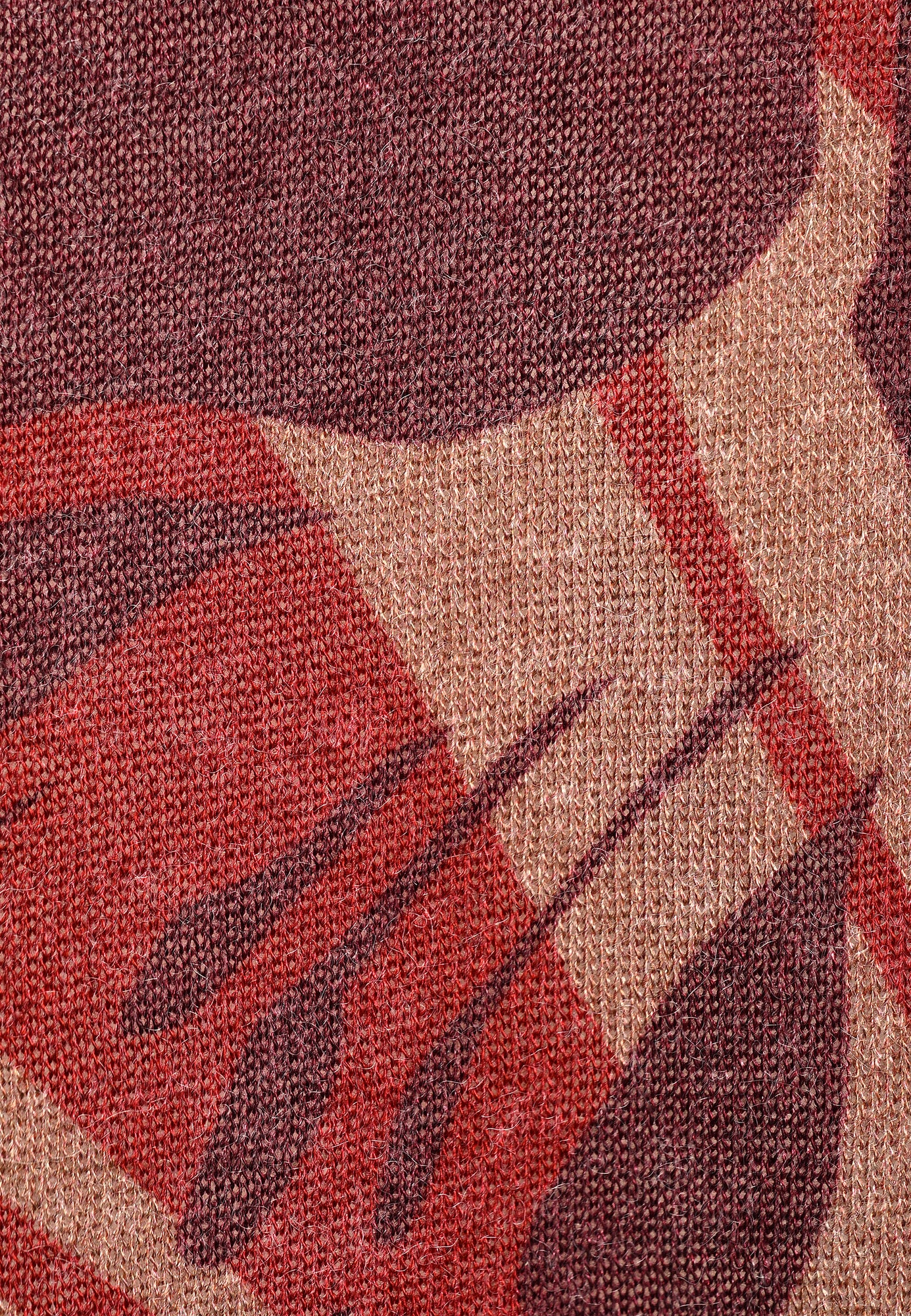 25825 Feinstrick-Shirt mit floralem Print in Bordeaux