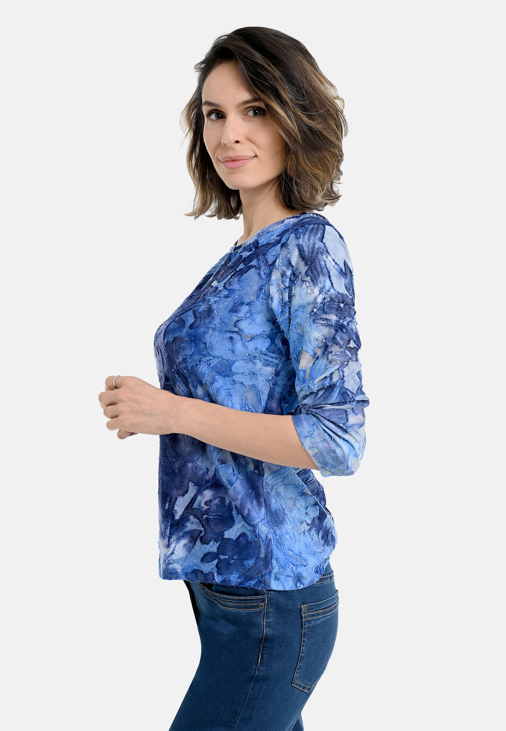 26101 Shirt T&D Flowers - 10/blue-grey