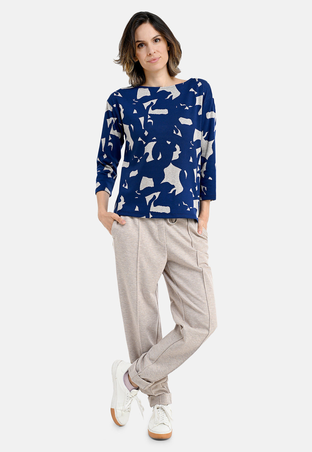 26104 Shirt Soft Melange - 03/sand-navy