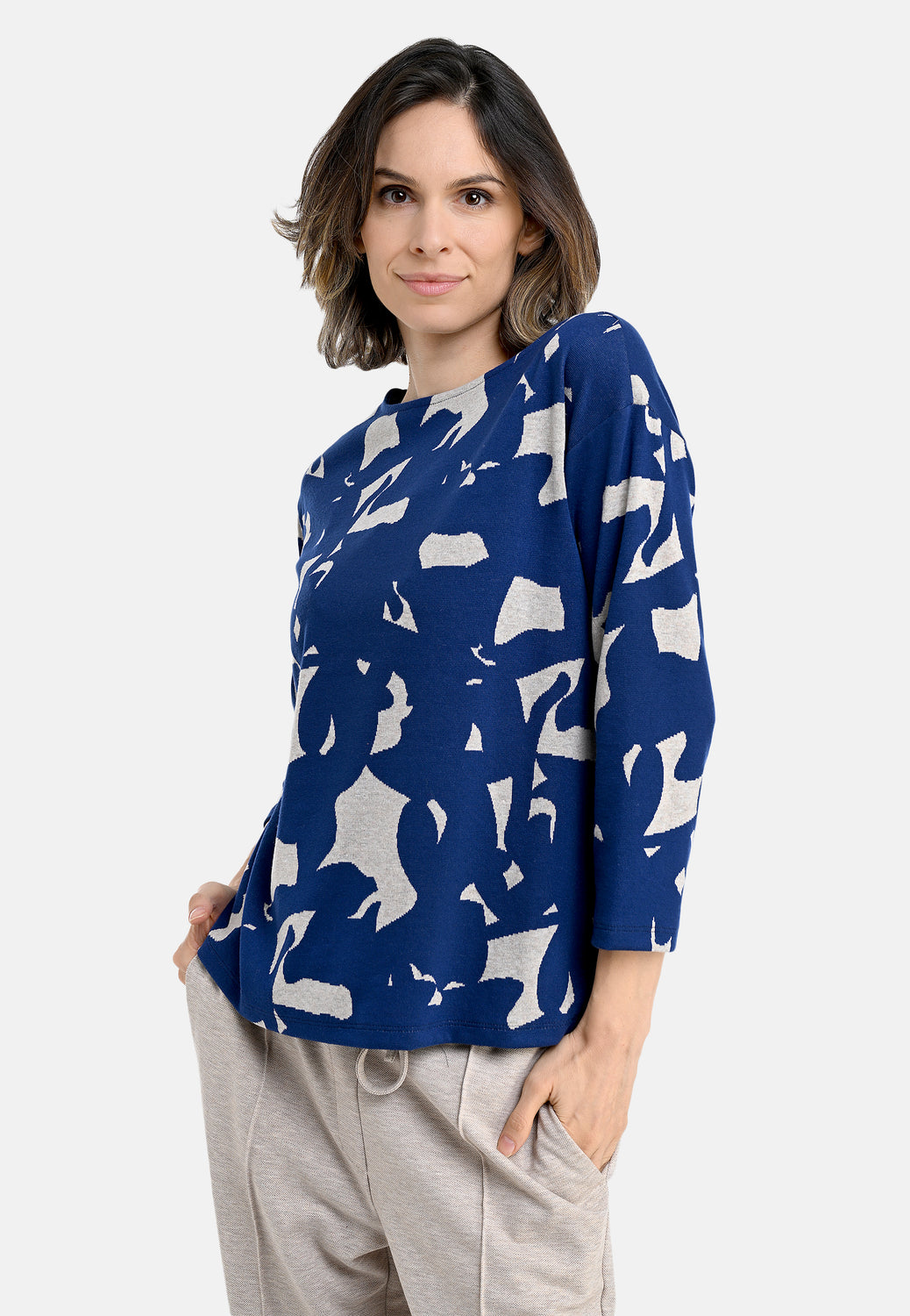 26104 Shirt Soft Melange - 03/sand-navy