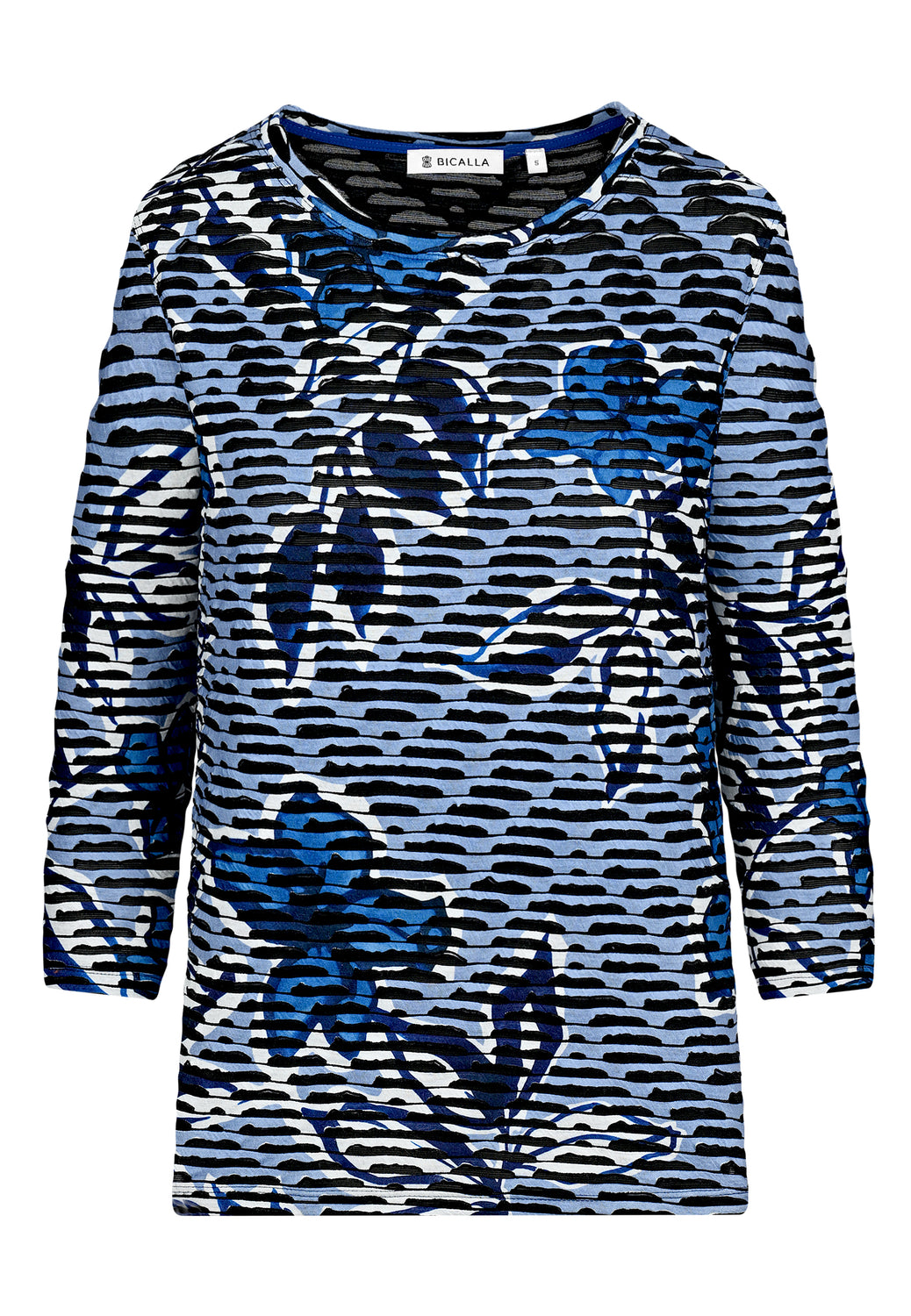 26108 Shirt Jacq Flowers - 10/blue-white