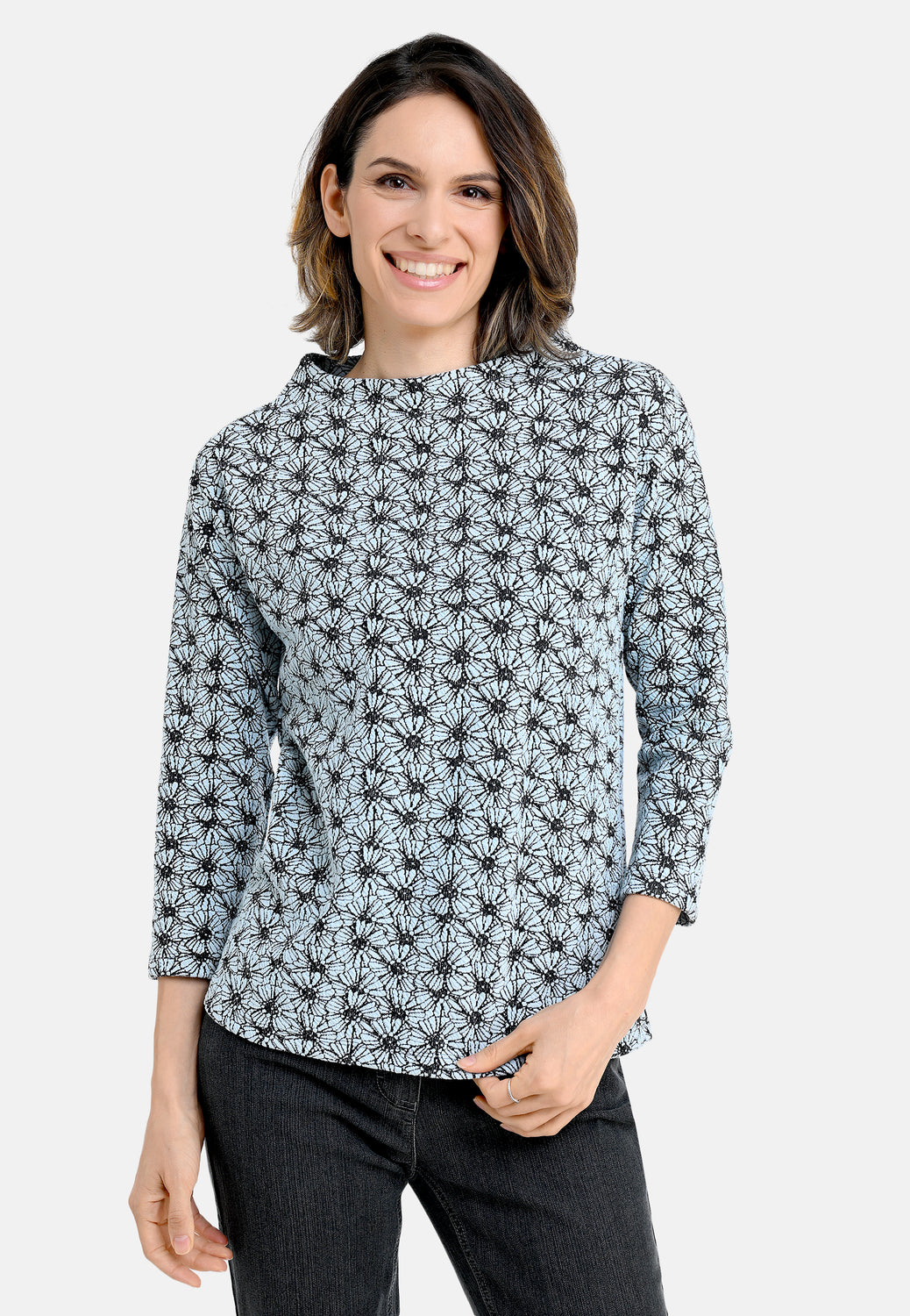 26111 Shirt BubbleFlowers - 10/blue-black