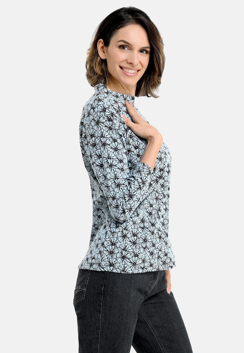 26111 Shirt BubbleFlowers - 10/blue-black