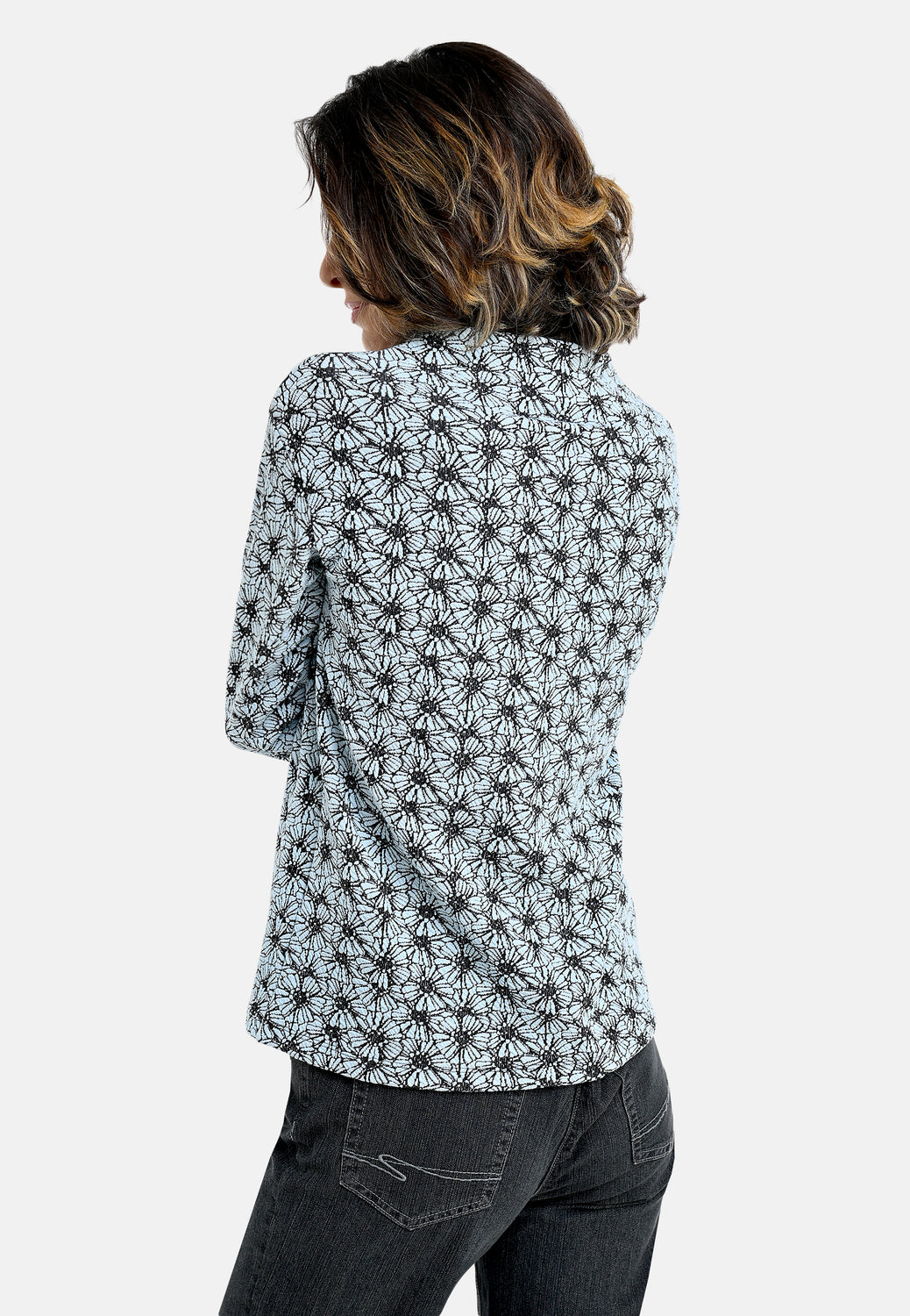 26111 Shirt BubbleFlowers - 10/blue-black