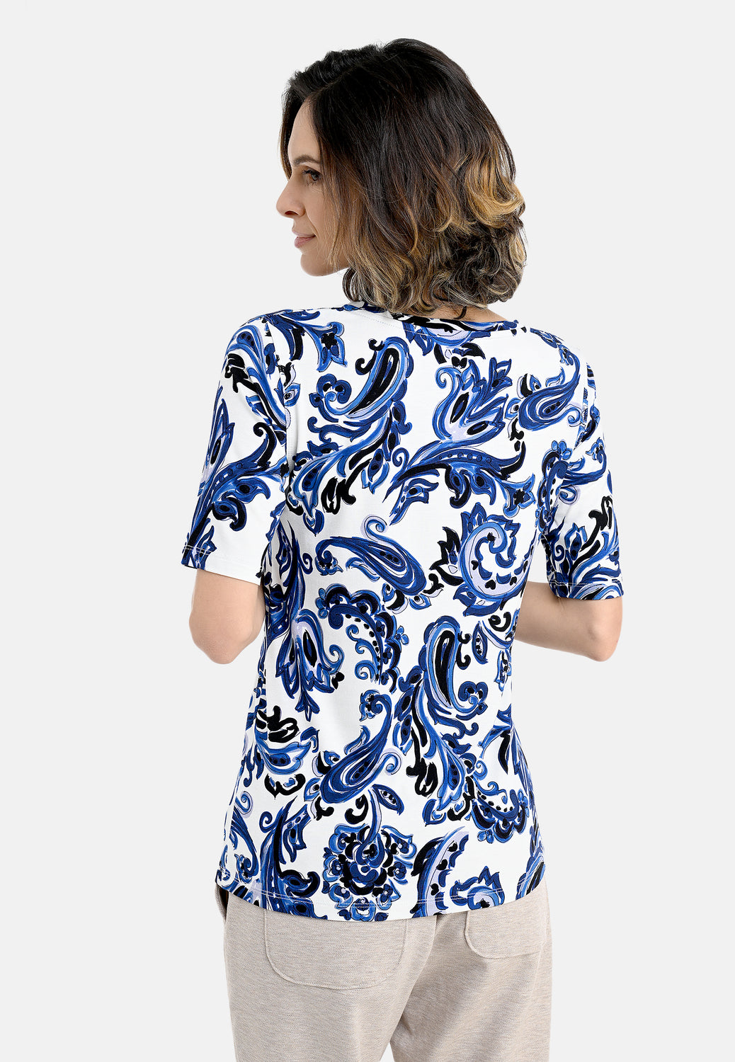 26112 Shirt PaisleyPrint - 10/blue-white