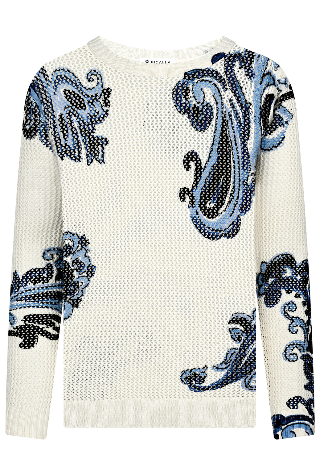 26113 Pullover Print - 02/ecru-navy