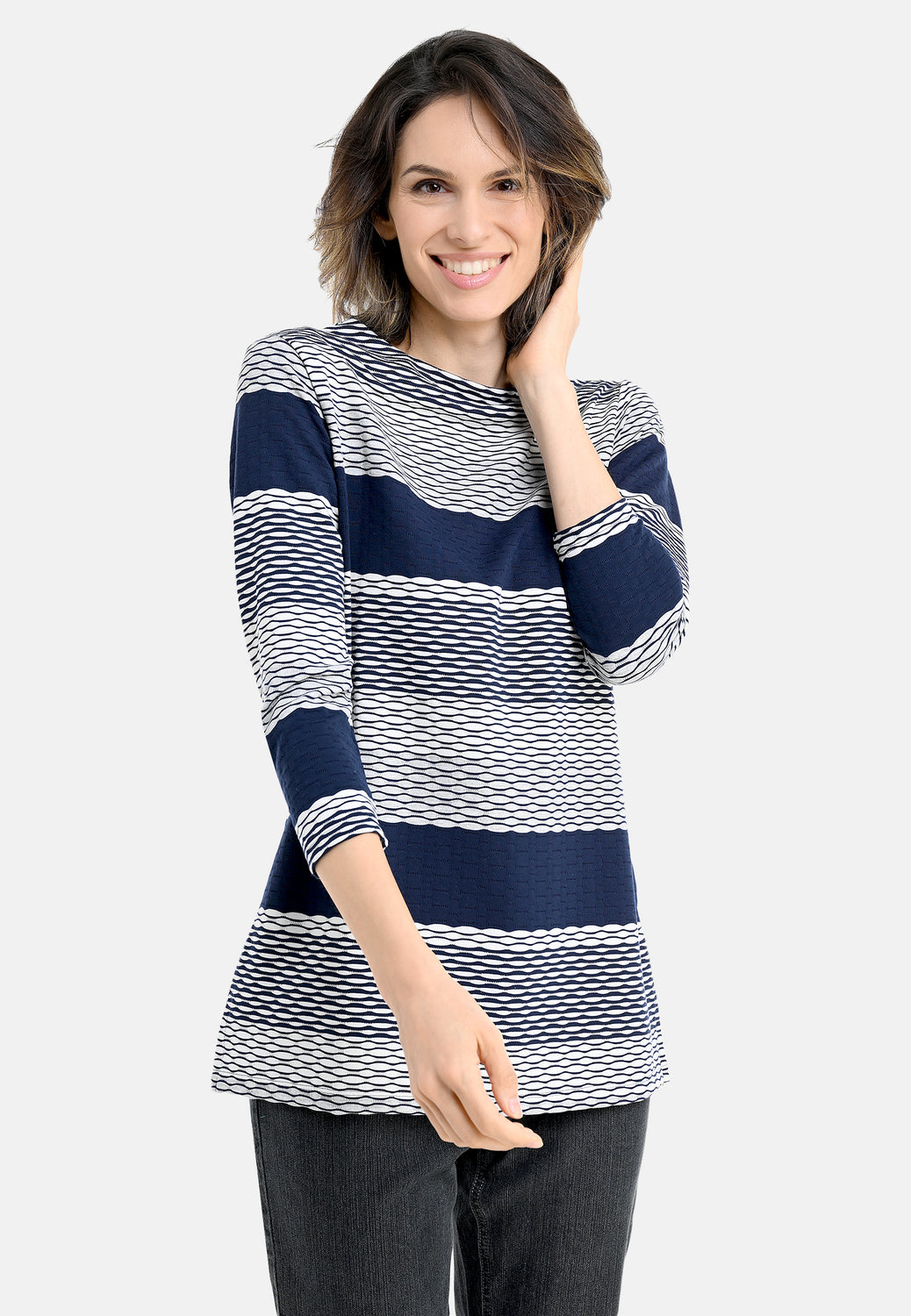 26117 Shirt Multi Stripe - 16/navy-white