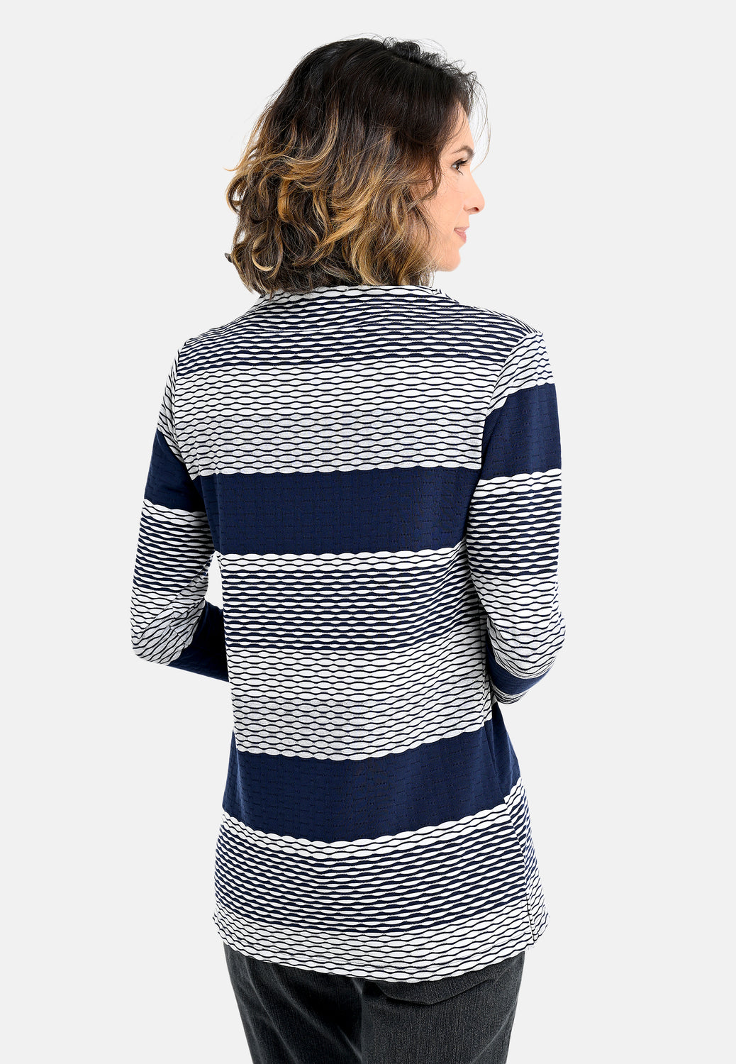 26117 Shirt Multi Stripe - 16/navy-white