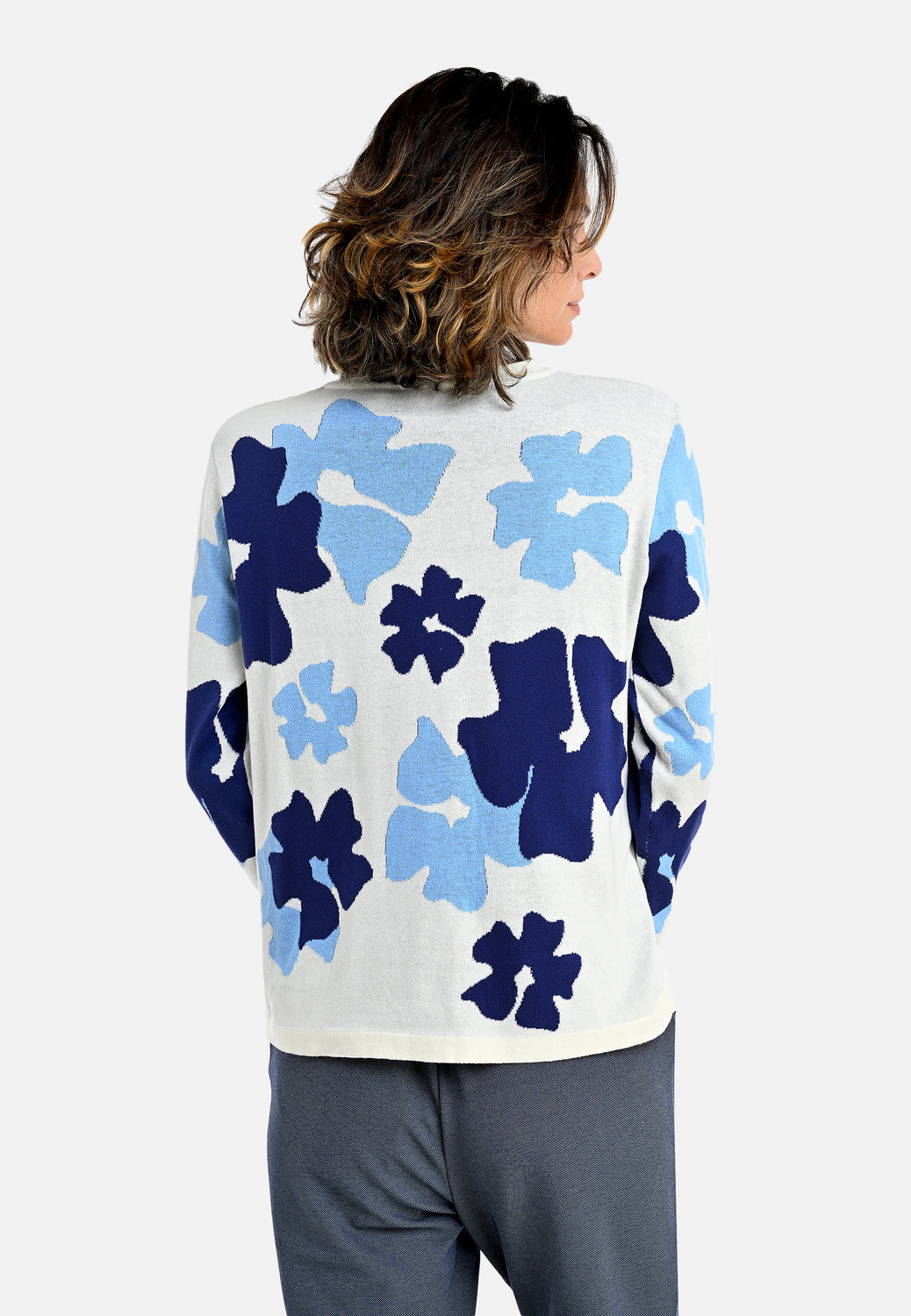 26118 Pull Jacq Flower - 10/white-blue