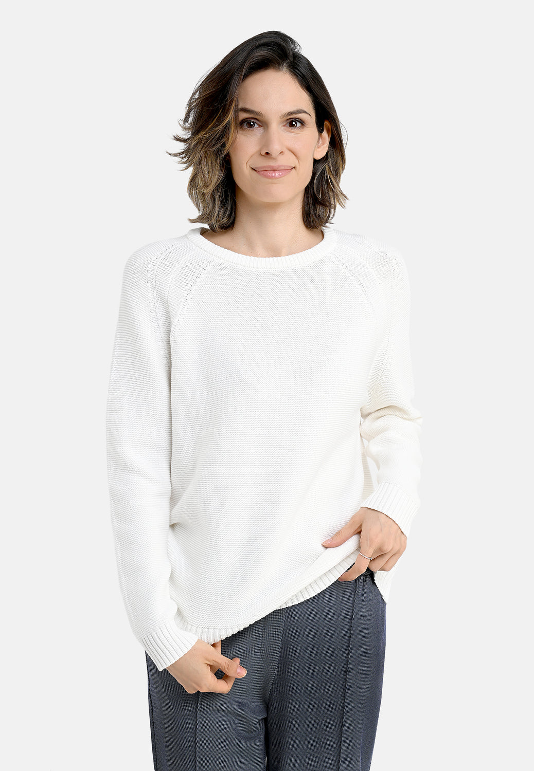 26119 Pullover Plain - 01/white