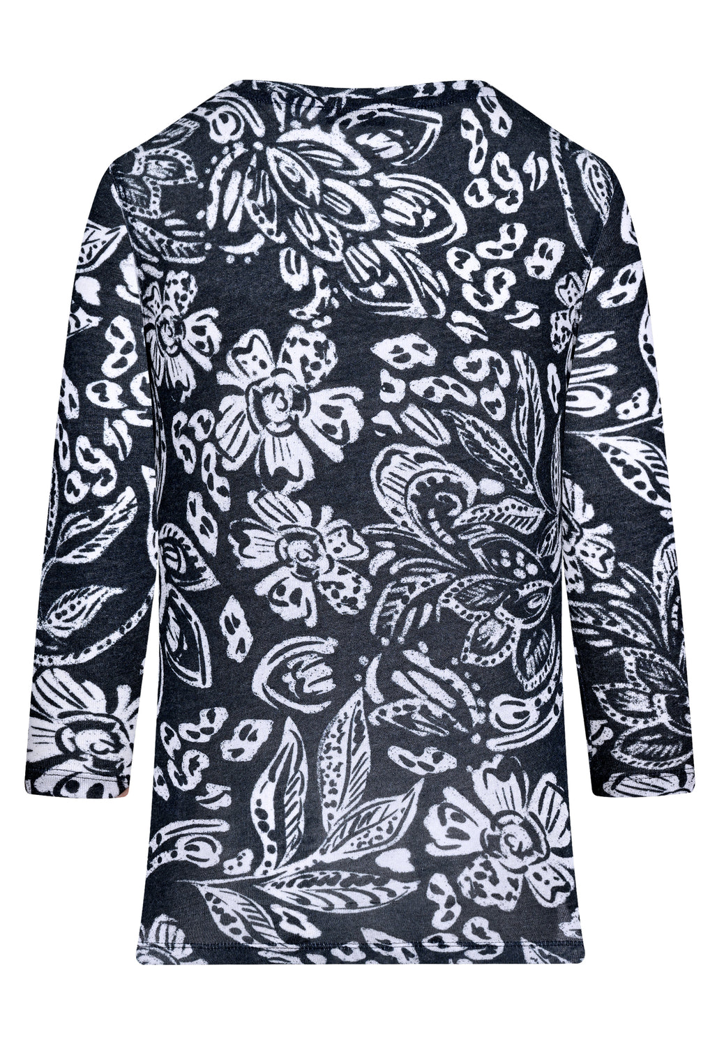 26123 Shirt Leaves Print - 16/navy-sand