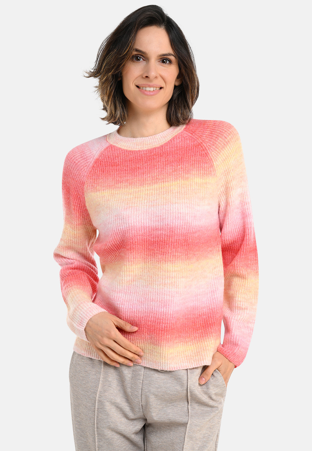 26201 Pull Soft Stripes - 09/rose-ecru