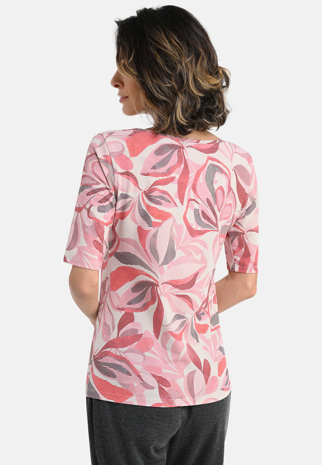 26205 Shirt StripeFlowers - 07/red-beige