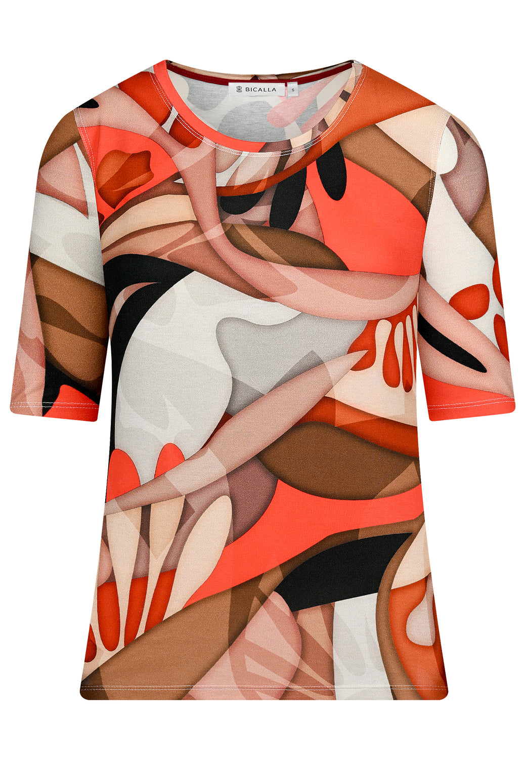 26206 Shirt Geometric - 07/red-beige