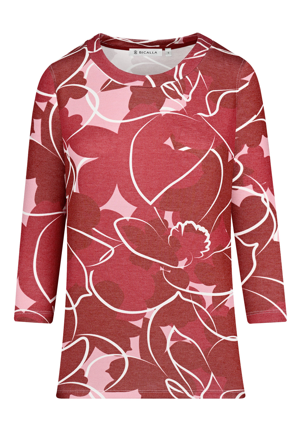 26207 Shirt Big Flower - 07/red-white