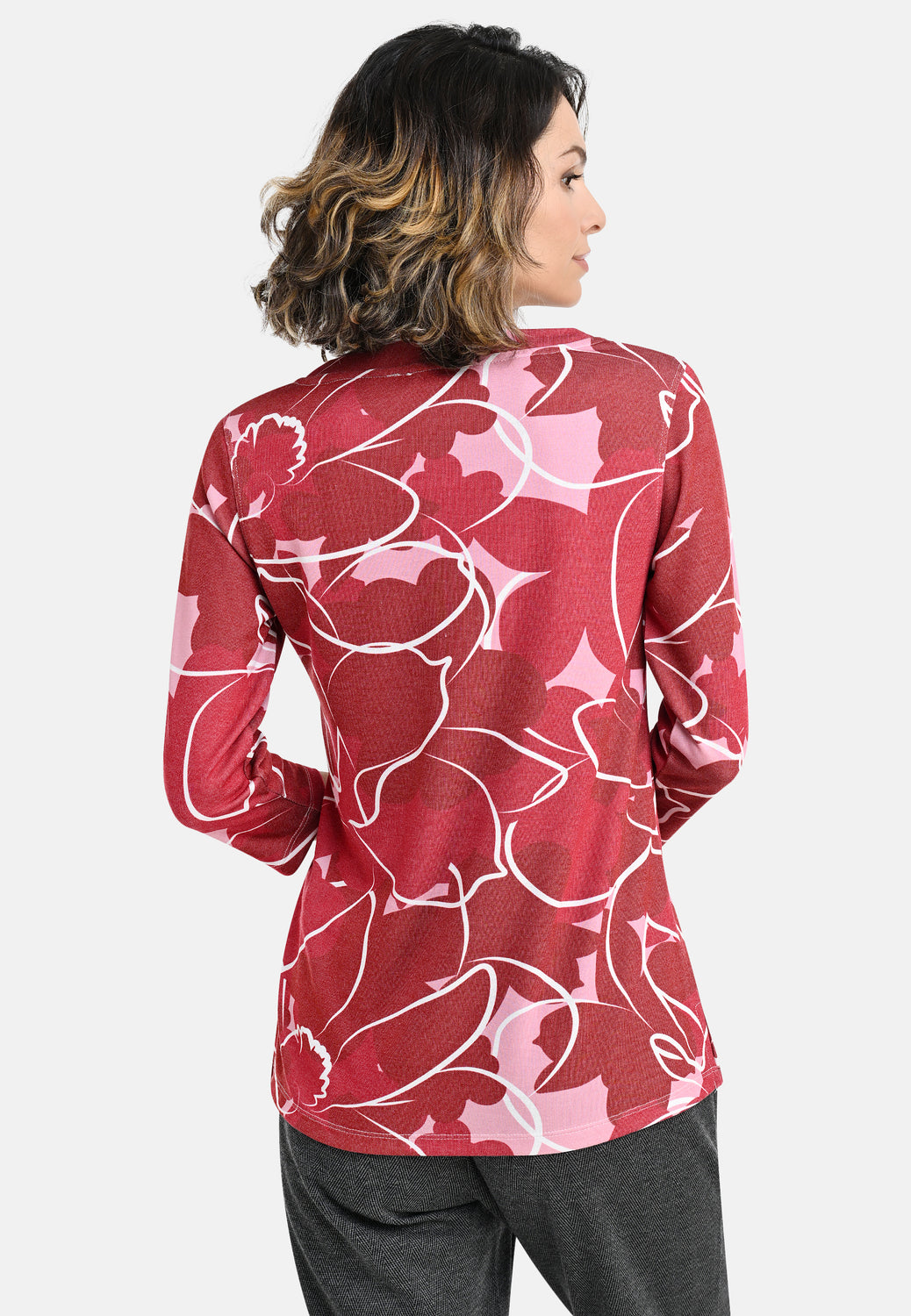 26207 Shirt Big Flower - 07/red-white