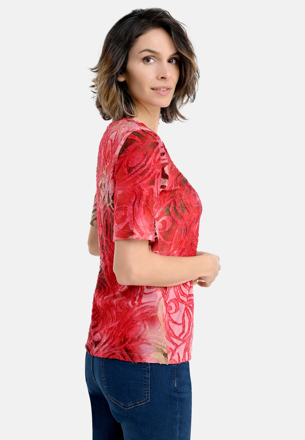 26208 Shirt T&D Peacock - 07/red-sand