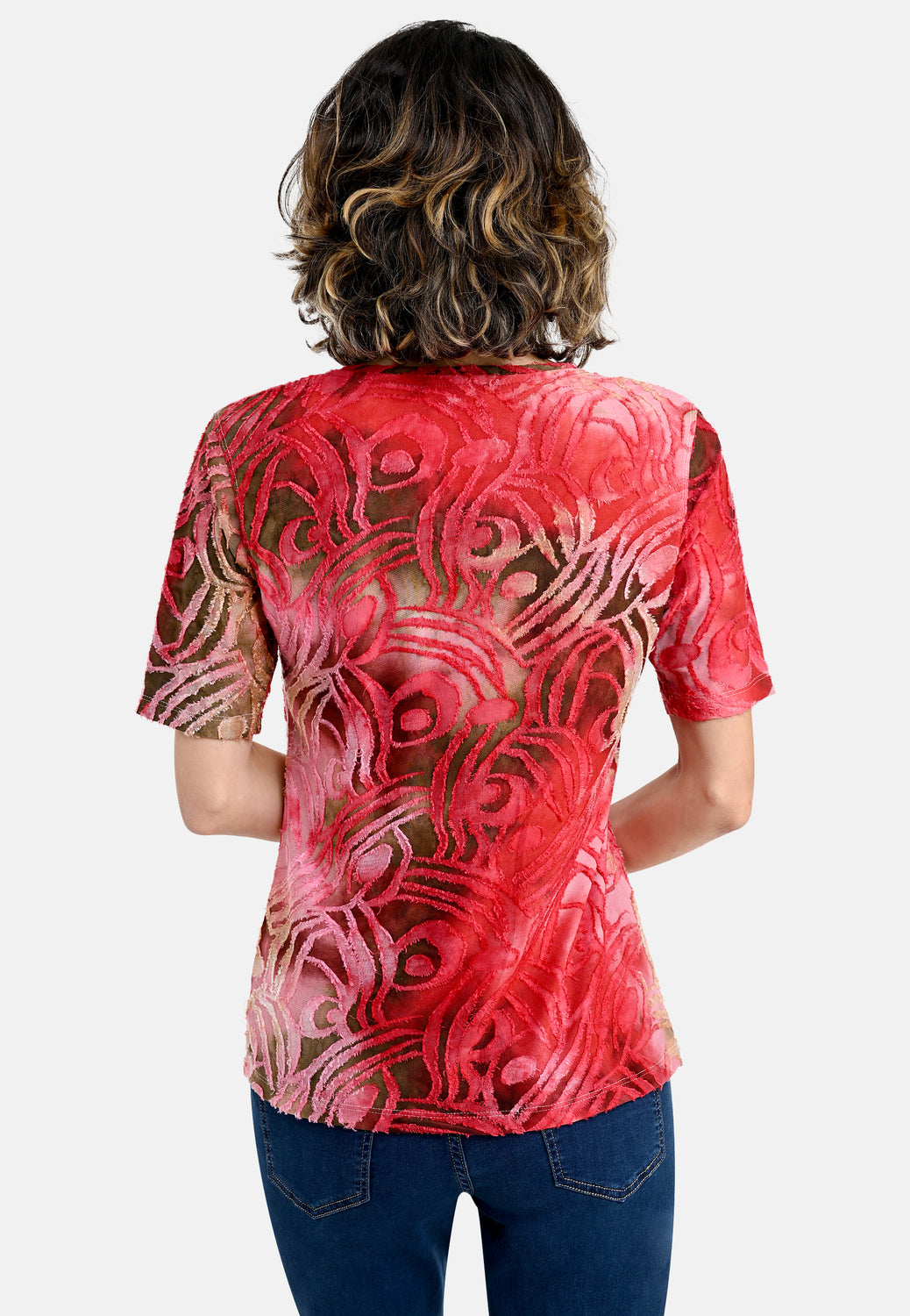 26208 Shirt T&D Peacock - 07/red-sand