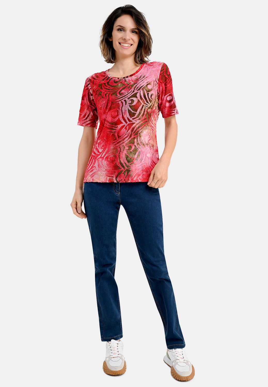 26208 Shirt T&D Peacock - 07/red-sand