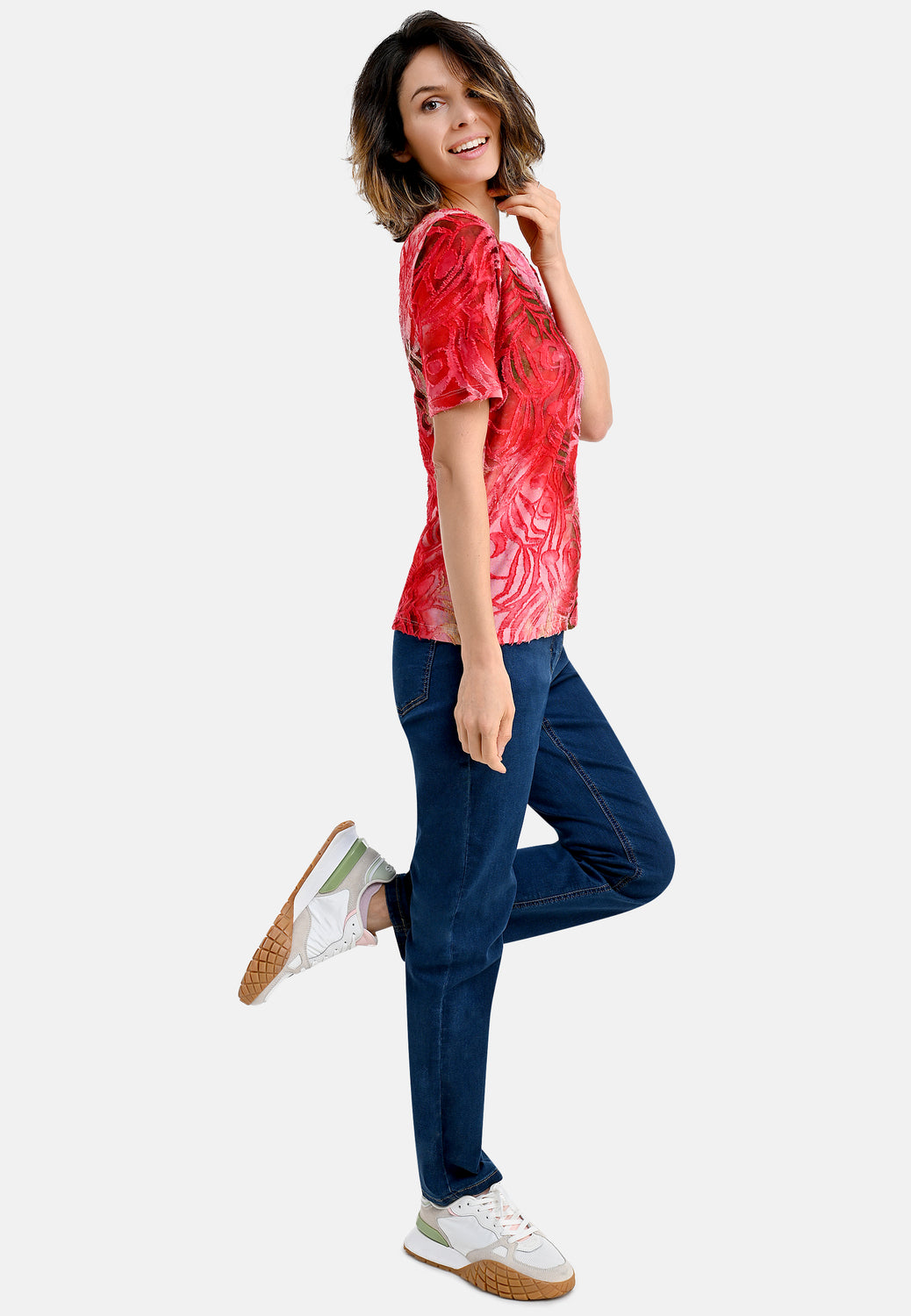 26208 Shirt T&D Peacock - 07/red-sand