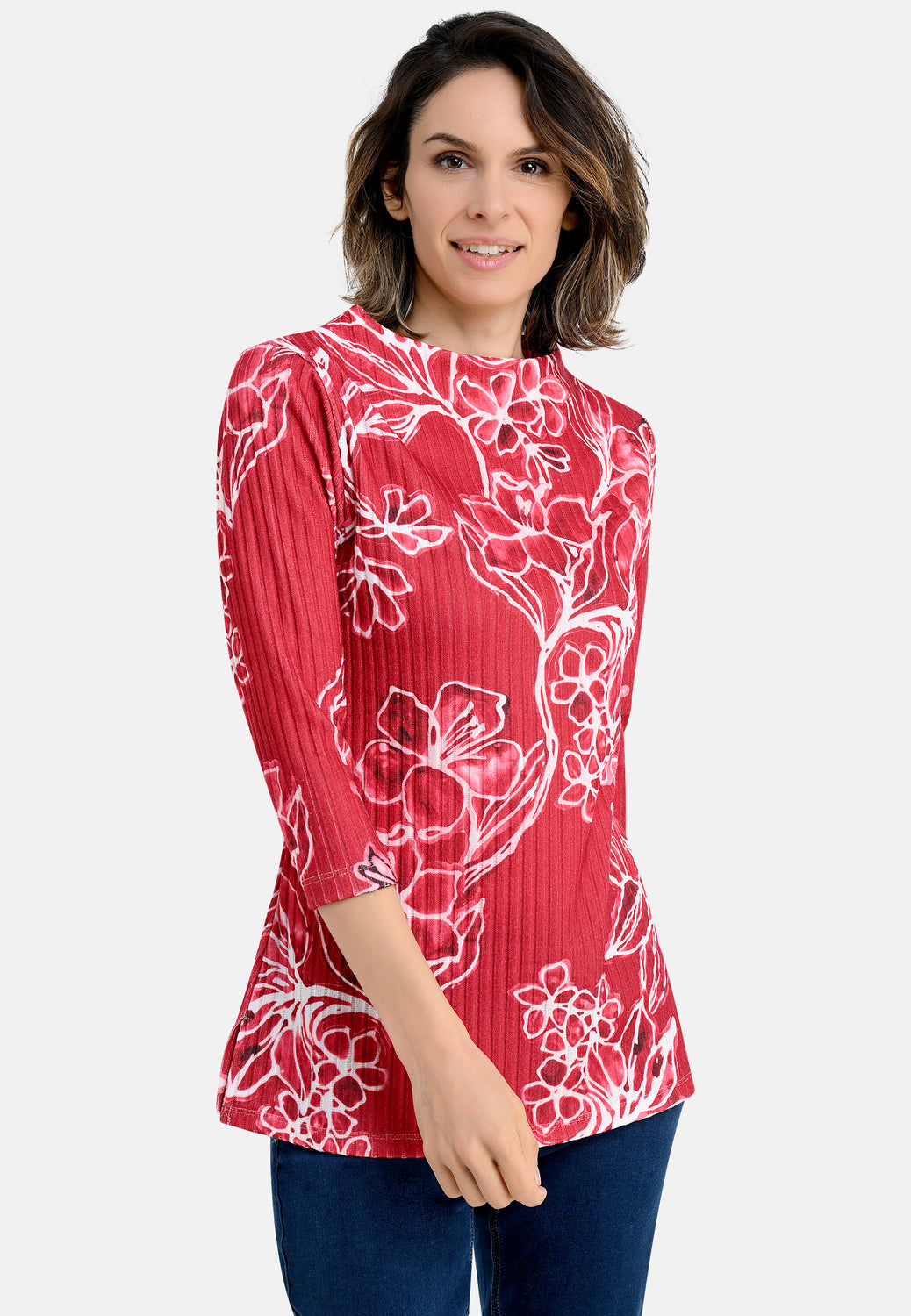 26214 Shirt Paint Flowers - 07/red