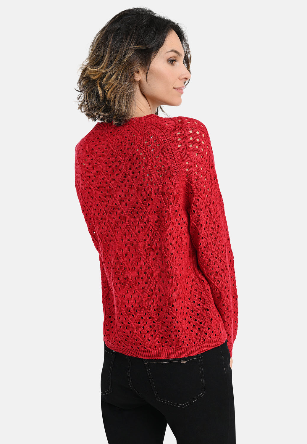 26217 Pullover Ajour - 07/red